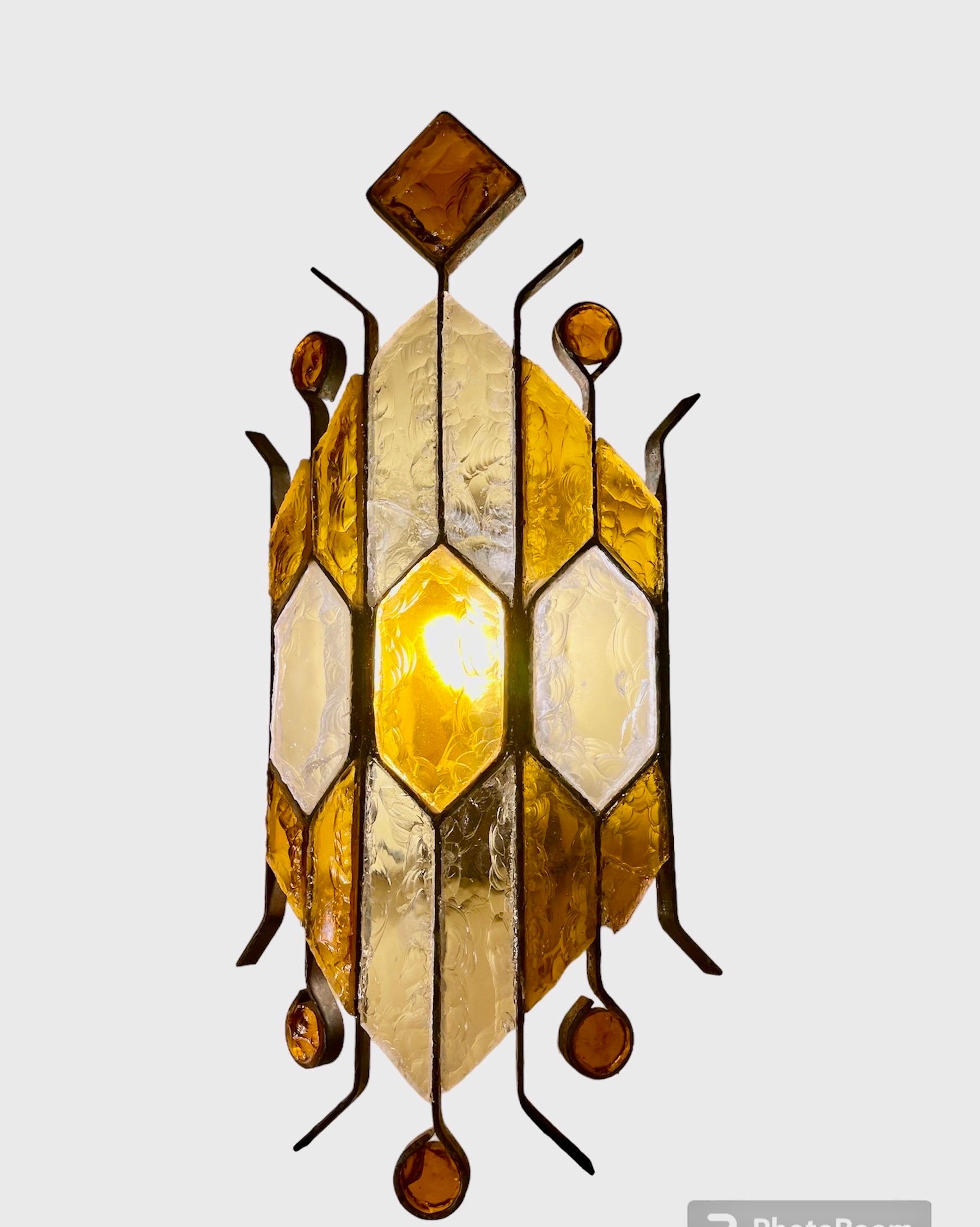 Poliarte  By longobard wall lighting glass murano , Italy 1970s In Good Condition In DÉNIA, ES