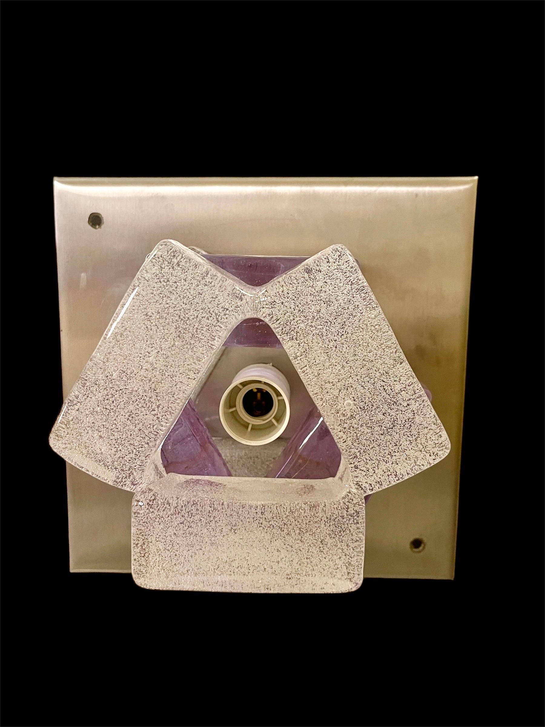 Albano Poli by Poliarte iluminación de pared cristal murano , Italia 1970 Tallado a mano en venta