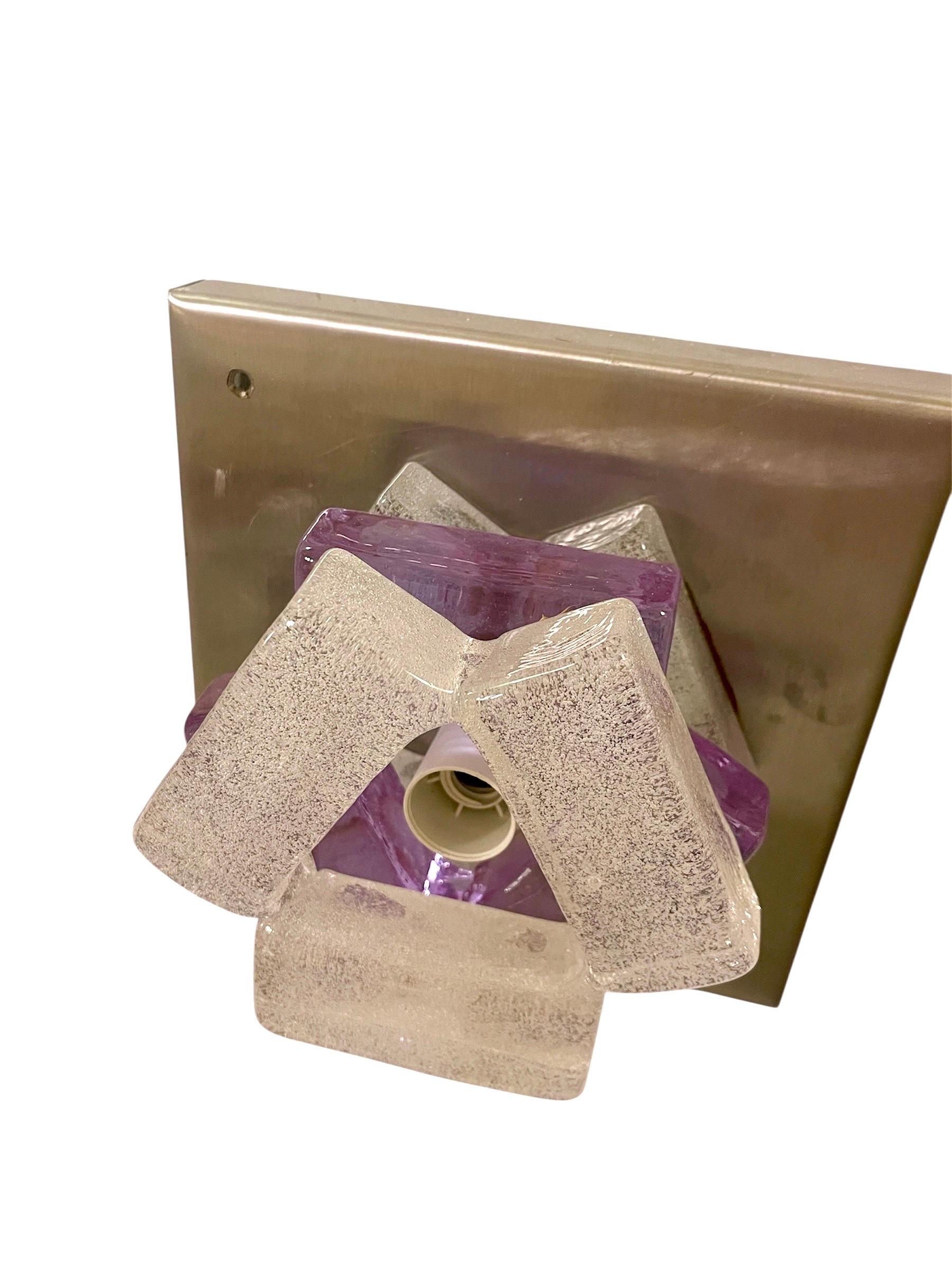 Albano Poli by Poliarte iluminación de pared cristal murano , Italia 1970 en Bueno estado para la venta en La xara, VC