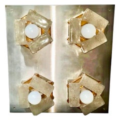 Albano Poli by Poliarte wall lighting XXL 4 glass murano , Italy 1970