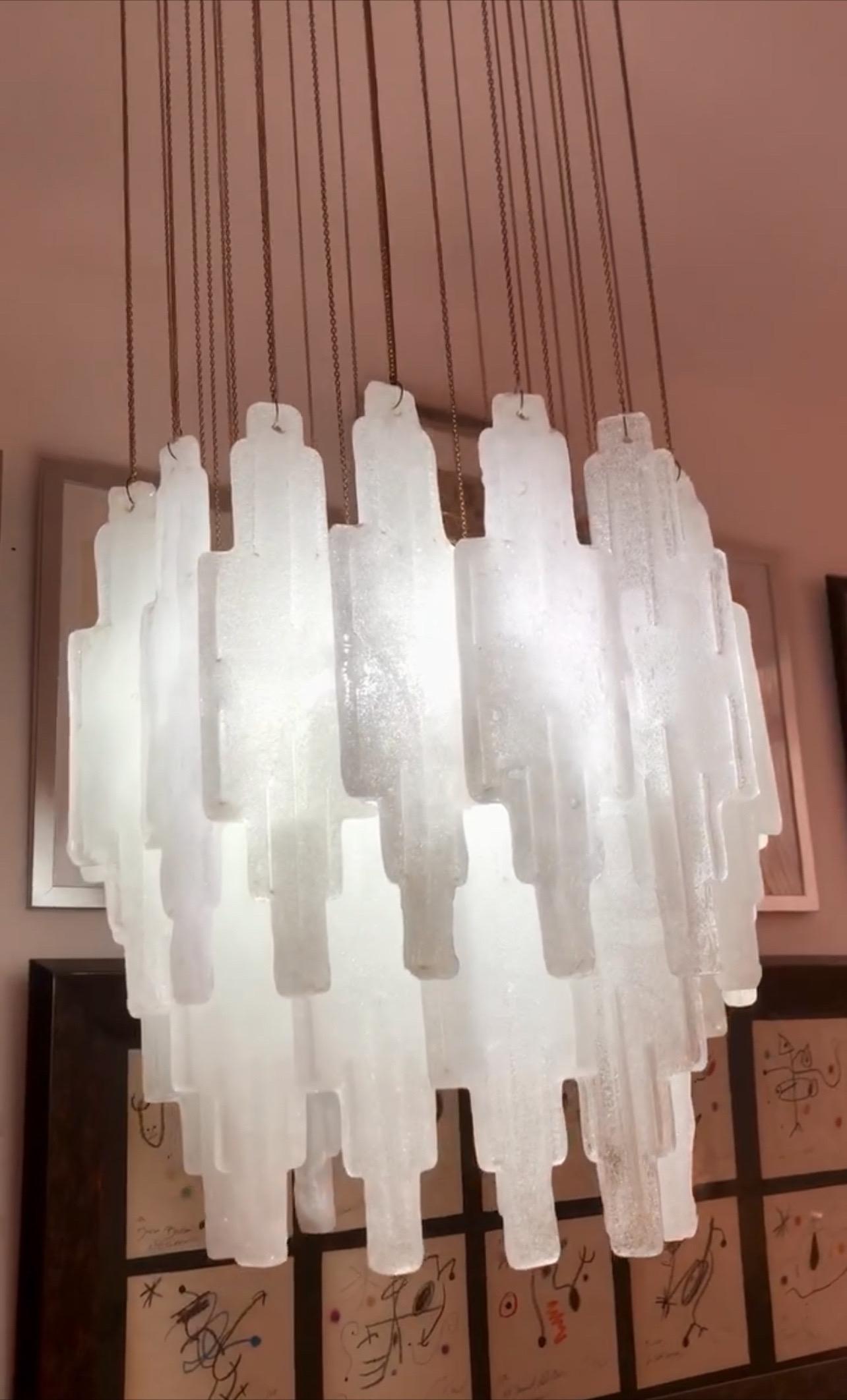 Albano Poli Cascade Pendant by Poliarte in Murano Glass, Italy, 1970 In Good Condition For Sale In La xara, VC