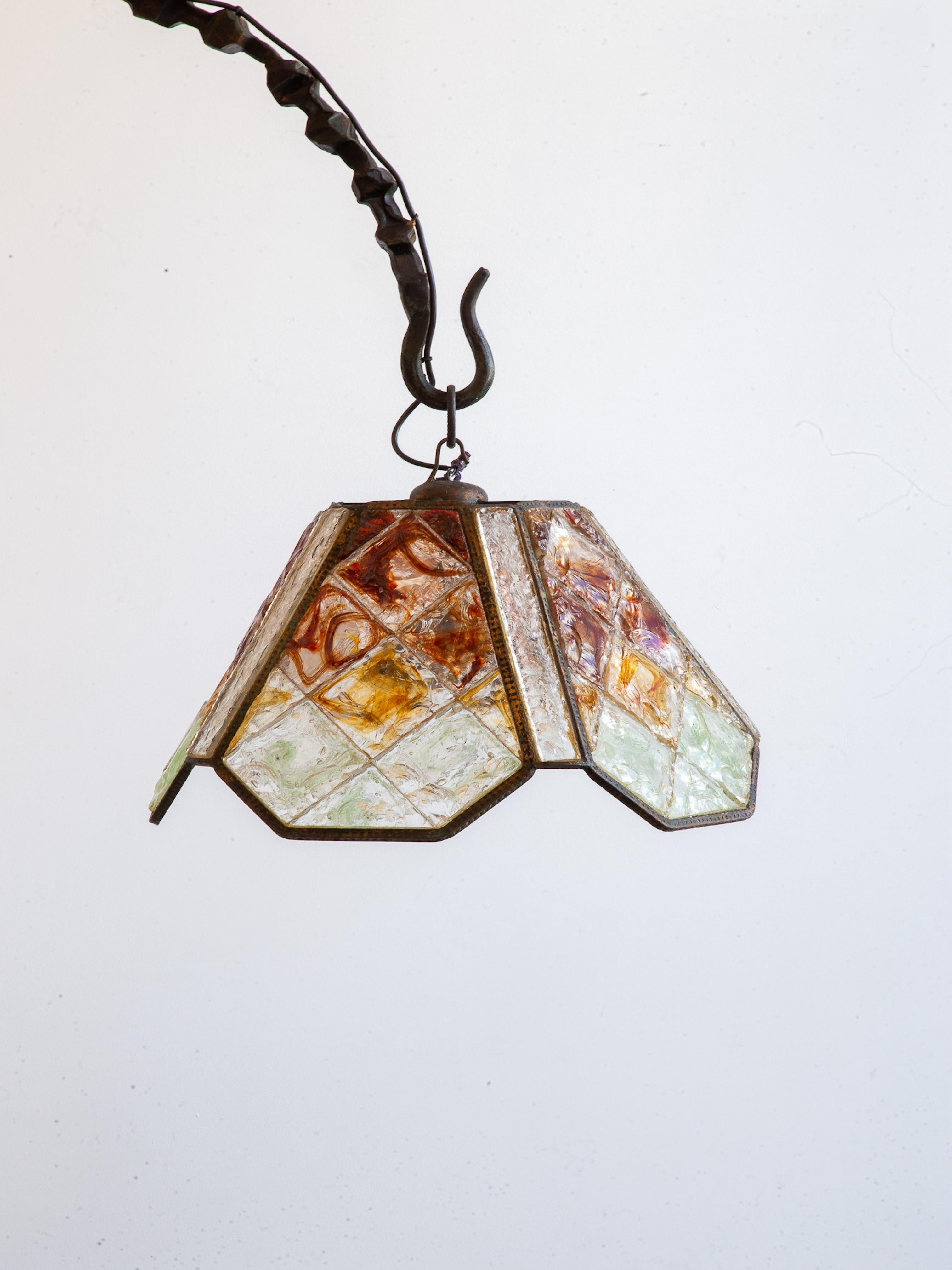 Albano Poli für Poliarte Brutalistische Stehleuchte aus Murano-Glas und Bronze (Mitte des 20. Jahrhunderts) im Angebot
