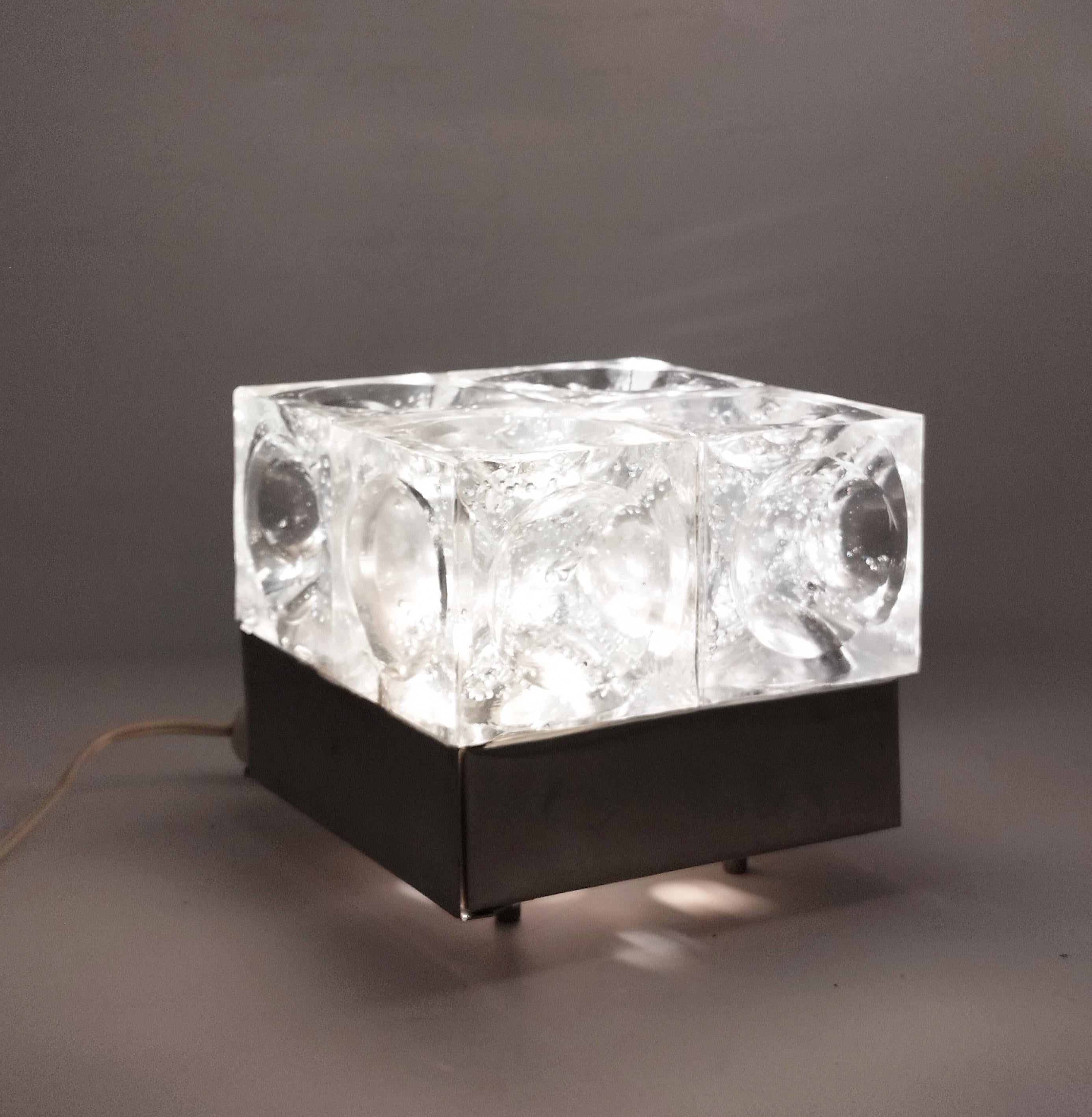 Albano Poli for Poliarte Glass Table Lamp, Italy, 1960s In Good Condition In Naples, IT