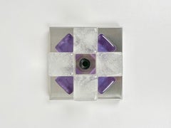 Applique murale Albano Poli pour Poliarte en verre de Murano et acier, Italie, 1970