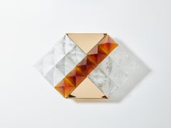 Albano Poli for Poliarte two-tone glass and brass wall lights 1970