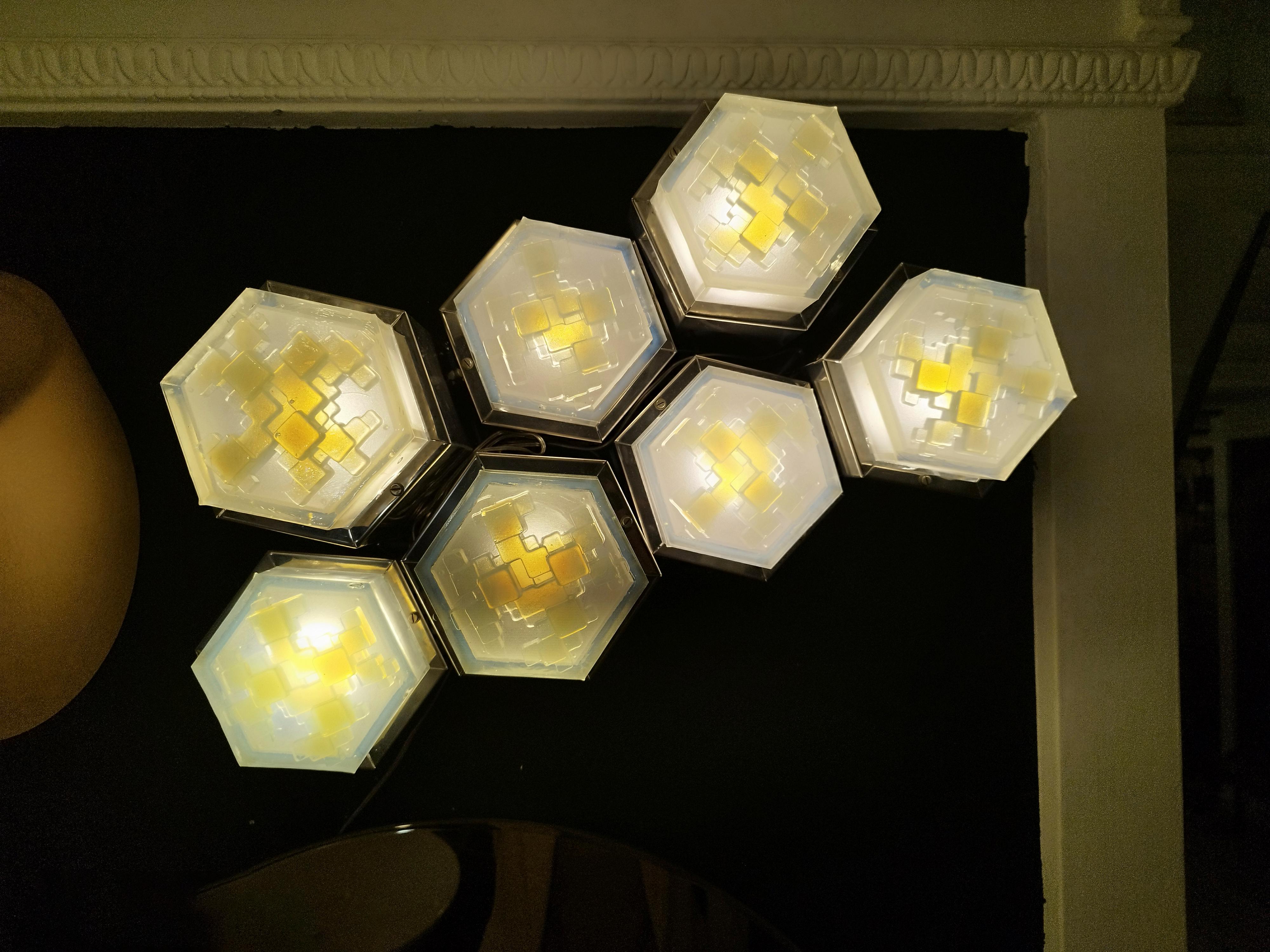 Albano Poli fot Poliarte Set of 7 Wall Lamps, Italy 1960s In Good Condition For Sale In Naples, IT