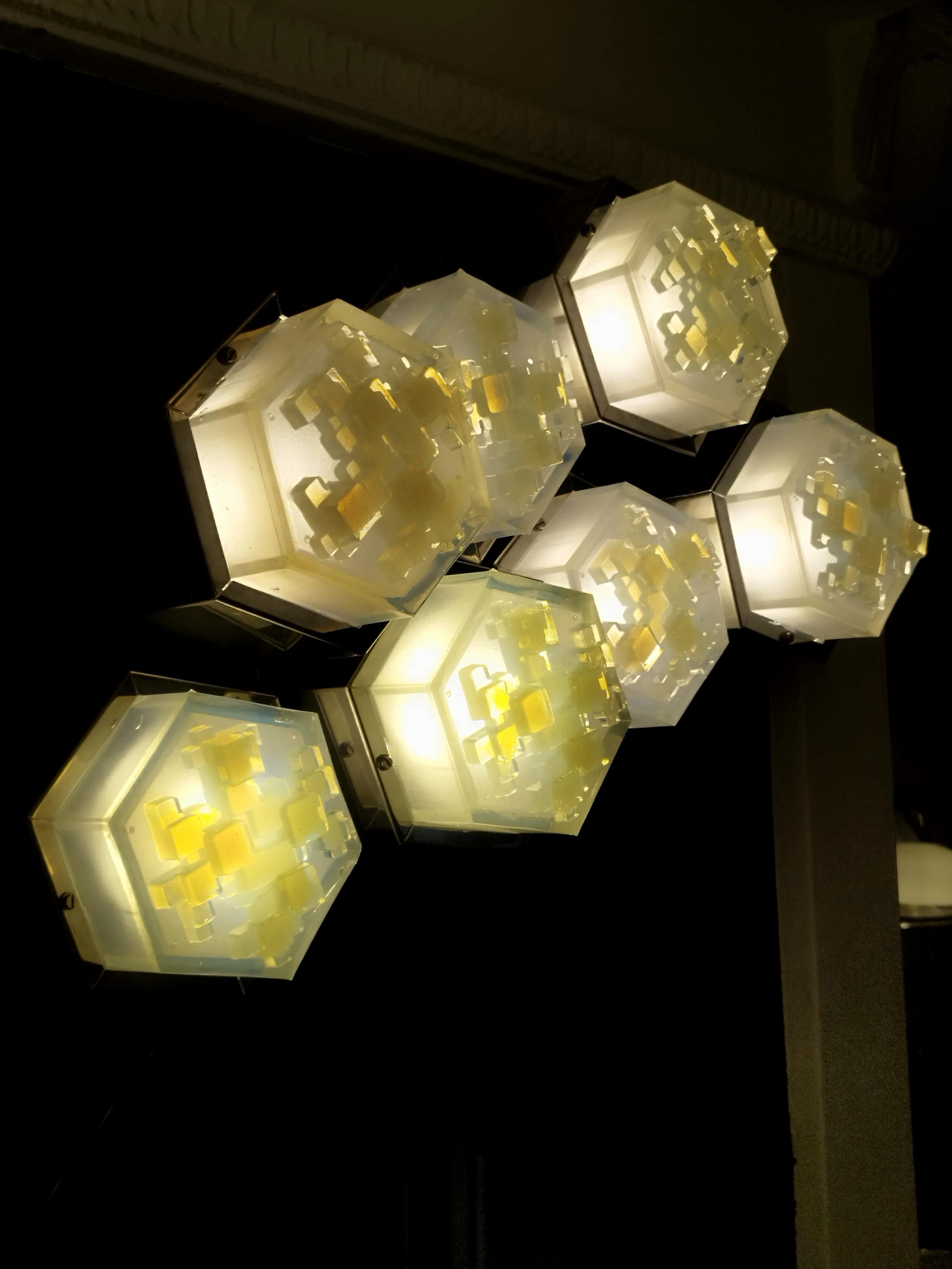 Mid-20th Century Albano Poli fot Poliarte Set of 7 Wall Lamps, Italy 1960s For Sale