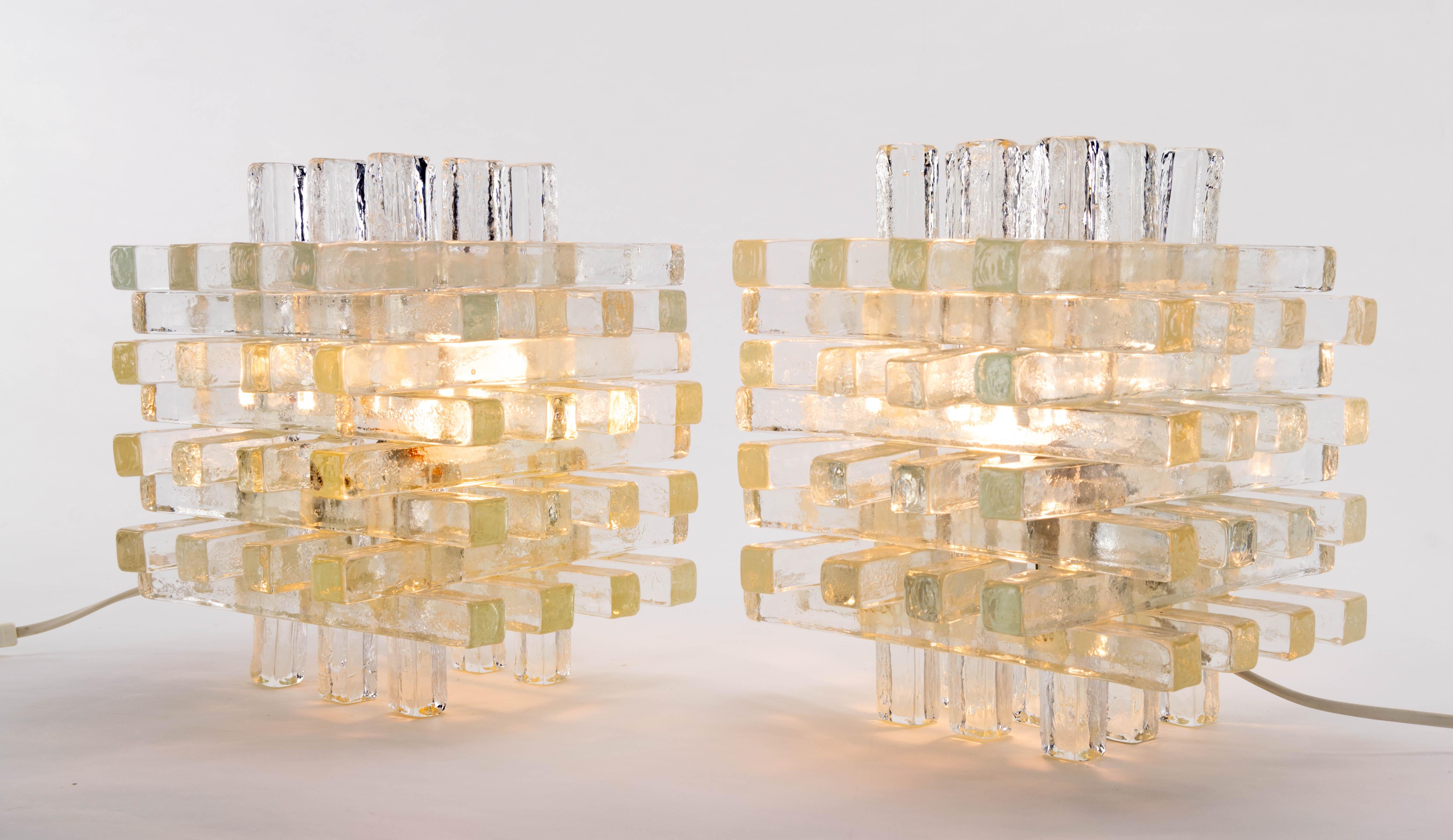Albano Poli Italian Modern Polyedre Murano Glass Lembo Table Lamps for Poliarte 7