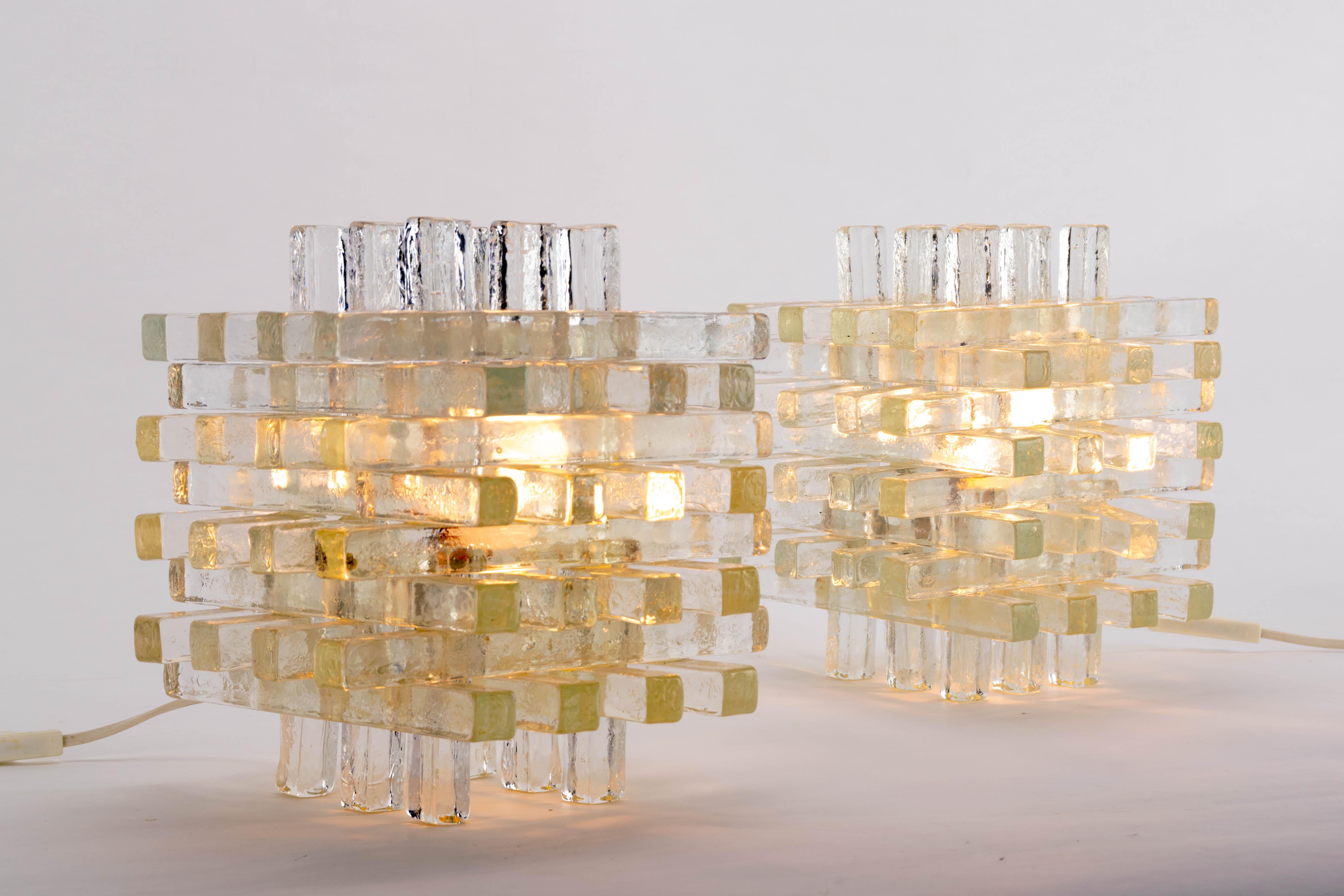 Albano Poli Italian Modern Polyedre Murano Glass Lembo Table Lamps for Poliarte 1