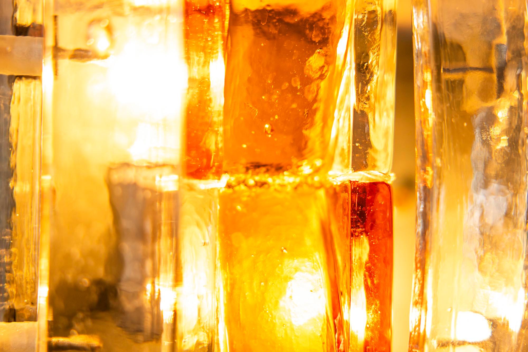 Albano Poli Large Wall Applique in Amber and Transparent Murano glass, Italy 197 For Sale 3