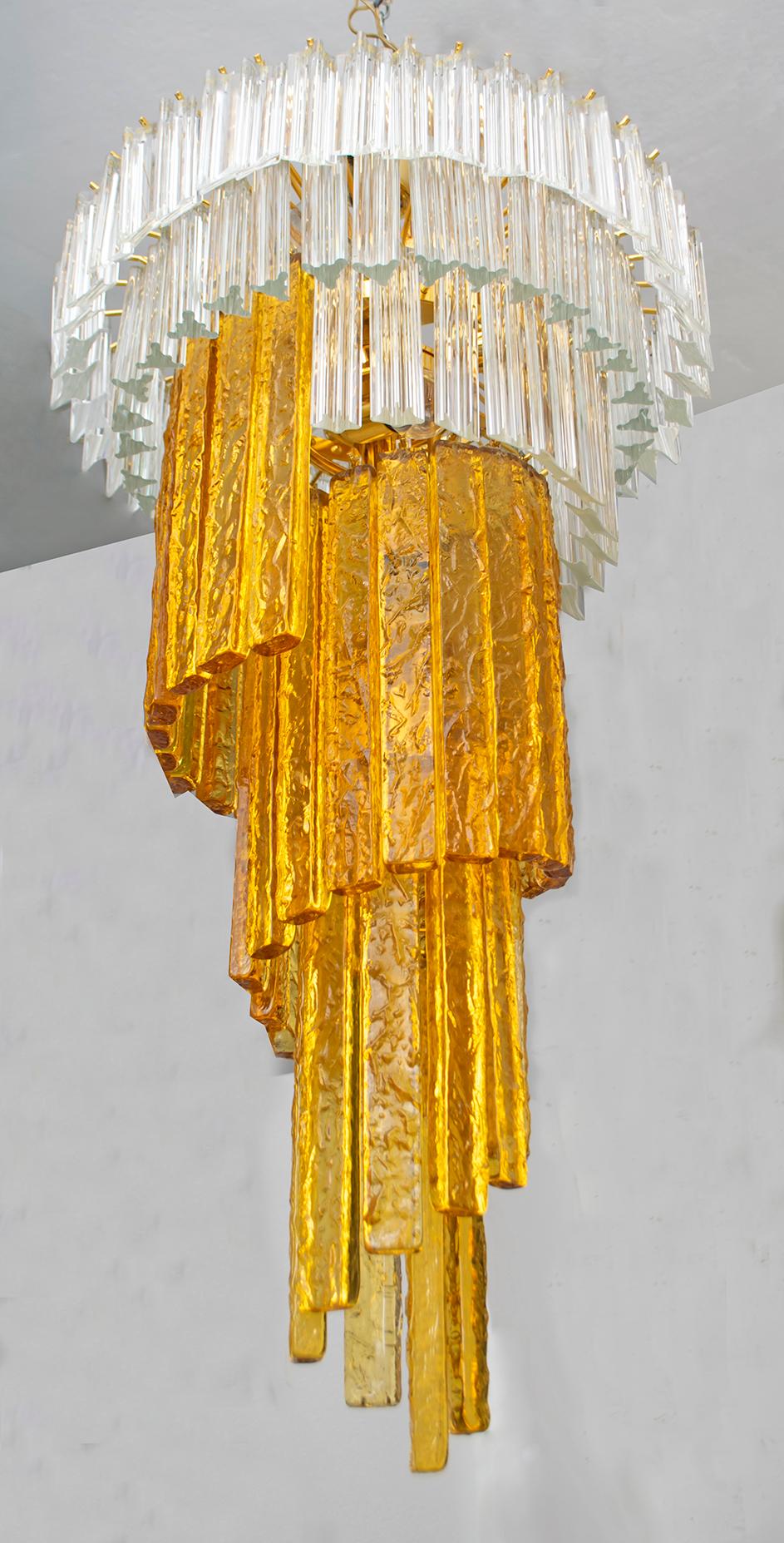 Albano Poli Mid-Century Modern Italian Single Sculpture Chandelier by Poliarte 4