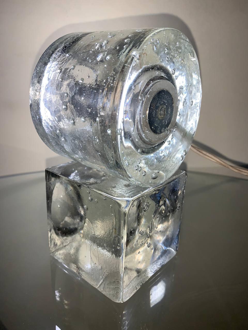 Vetro artistico Albano Poli per Poliarte 1970 lampada da tavolo in vendita