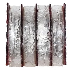 Albano Poli for Poliarte Pair of Murano Glass Wall Lamps, 1970s