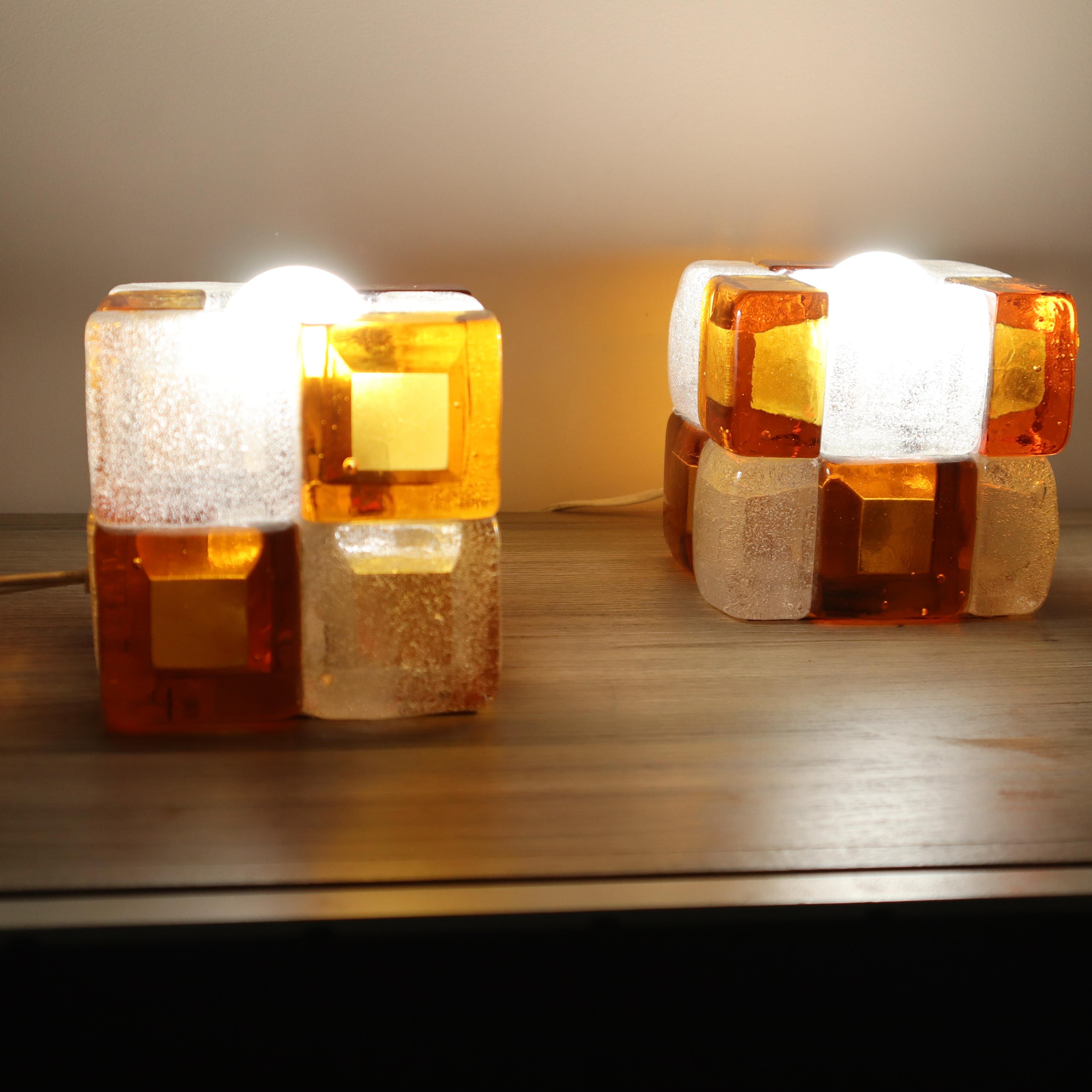 Albano Poli “Poliarte” Murano glass caramel table lamps, 1960, Italy
Set of two table lamps, designed by Albano Poli for Poliarte in the 1960s, are authentic works of lighting art, combining the tradition of Murano glass with the stylistic language
