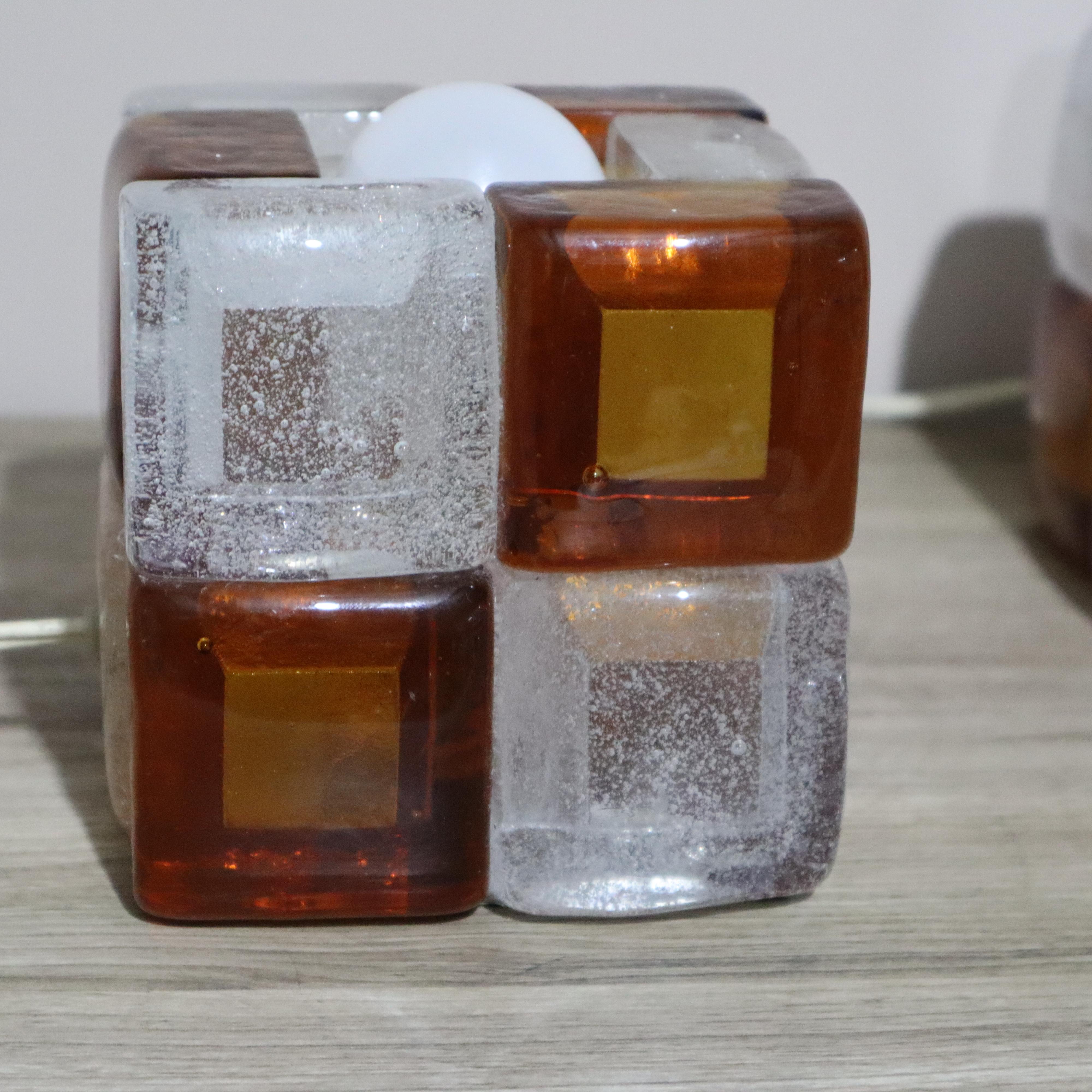 Space Age Albano Poli “Poliarte” Murano glass caramel table lamps 1960 Italy in vendita