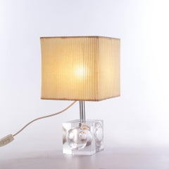 Ice Glass Cube Table Light in the Style of Albano Poli / Poliarte Murano , 1960s