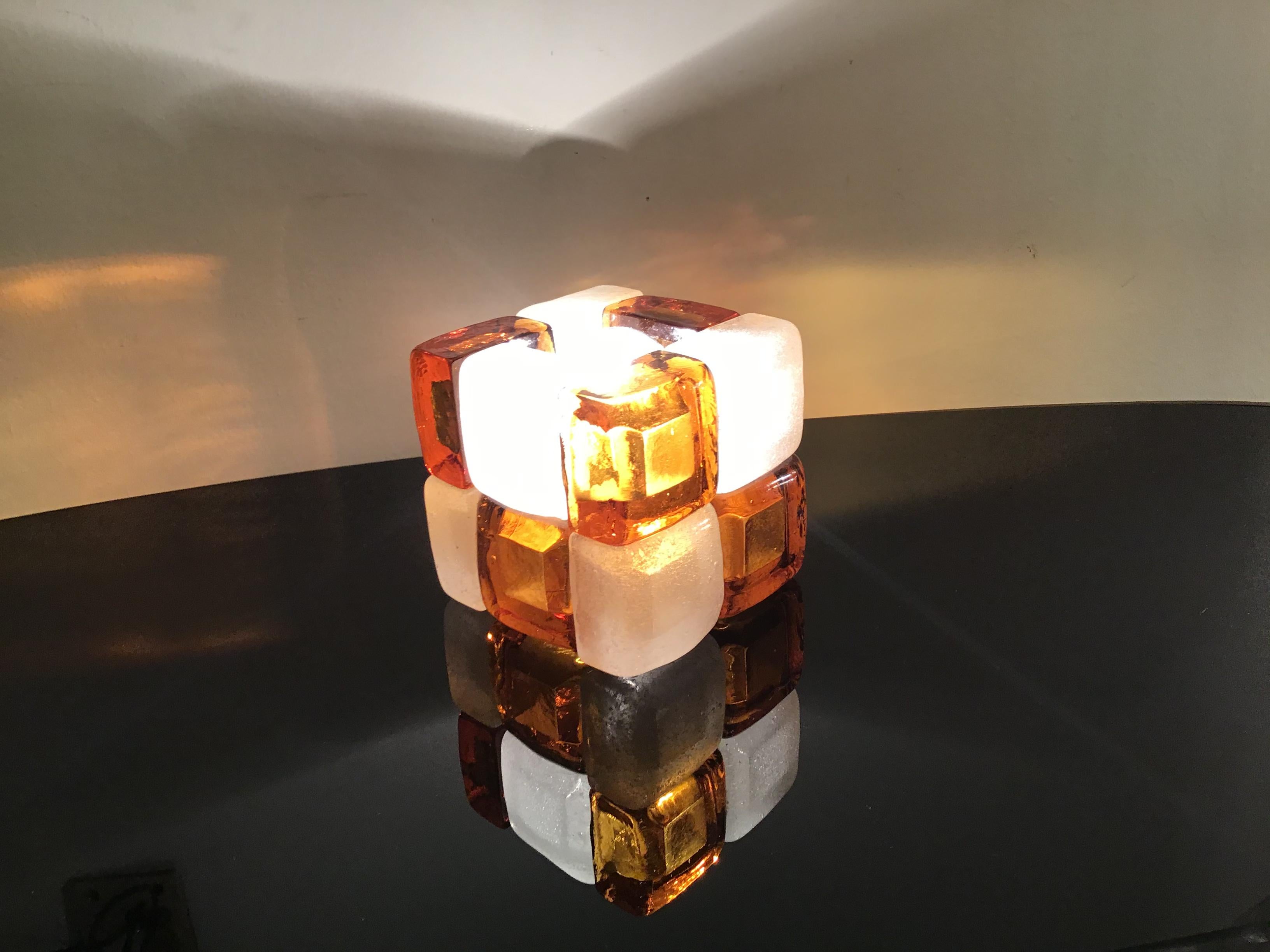 Albano Poli Poliarte, Tischlampe aus Muranoglas, 1960, Italien (Italienisch) im Angebot