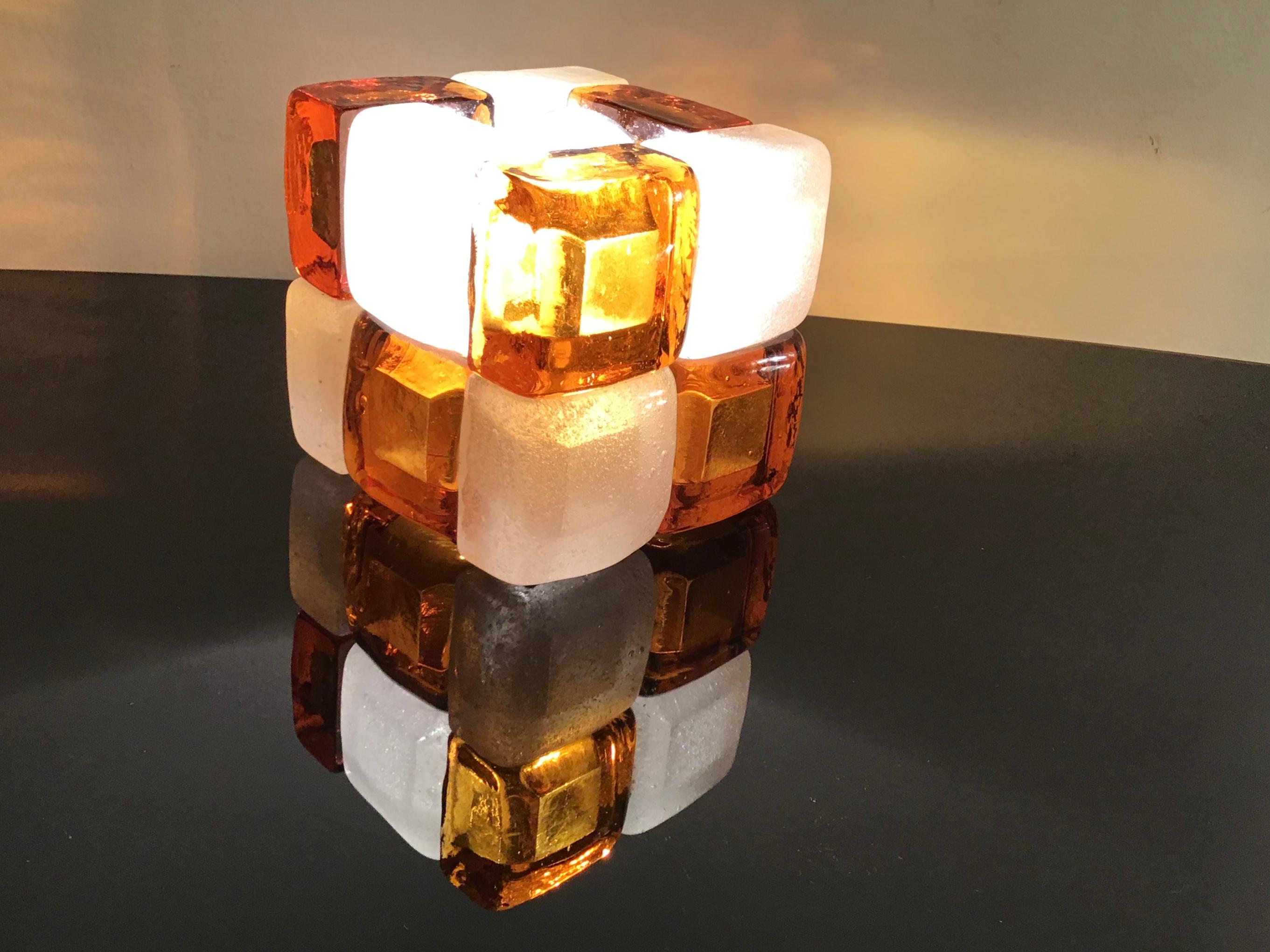 Albano Poli Poliarte, Tischlampe aus Muranoglas, 1960, Italien im Zustand „Hervorragend“ im Angebot in Milano, IT