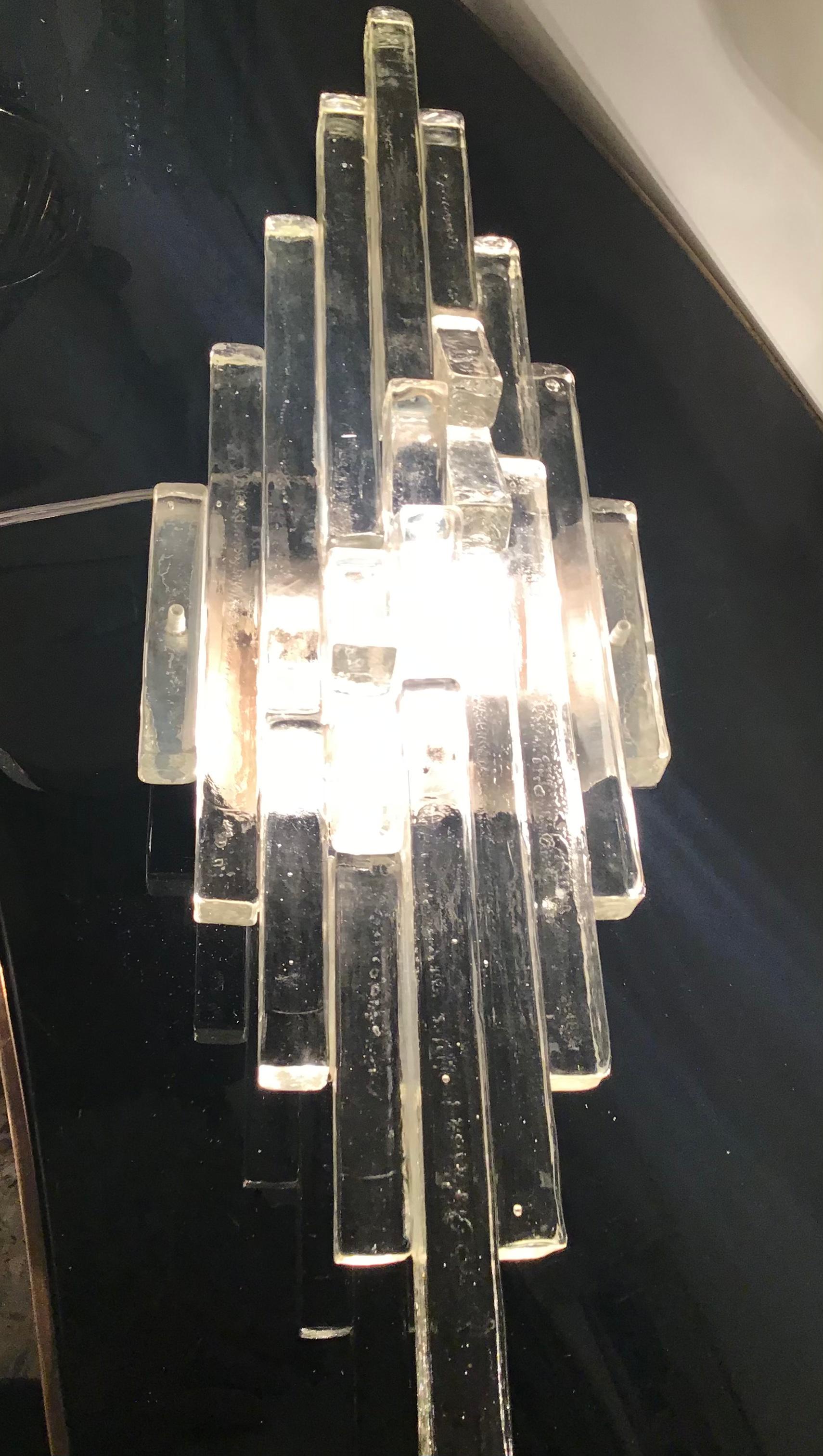 Metà XX secolo Albano Poli Sconse Vetro Metallo Cromo 1955 Italia in vendita