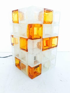 Albano Poli Table Lamp "Cube" for Poliarte, Italy, 1960s