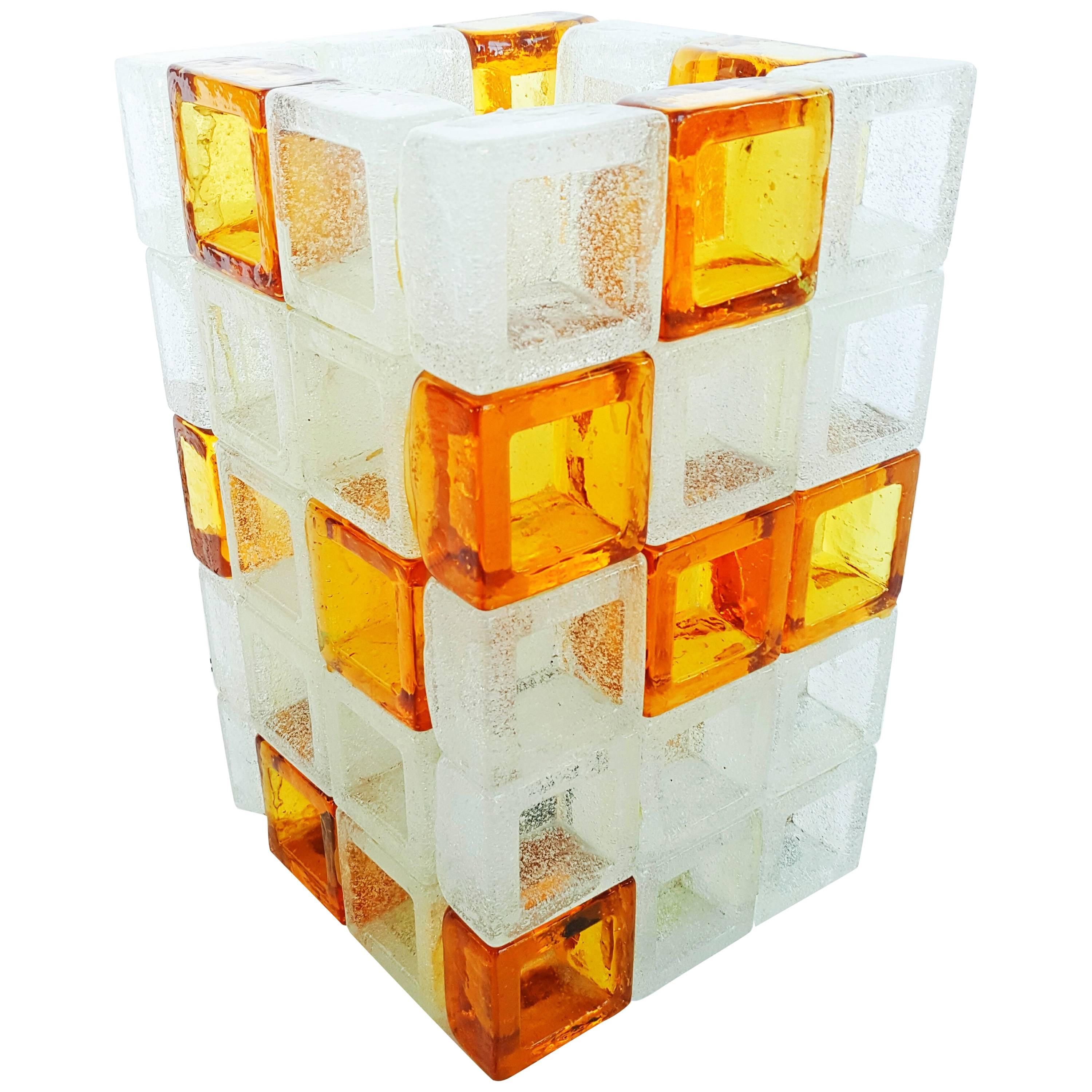 Albano Poli Table Lamp "Cube" for Poliarte, Italy, 1960s