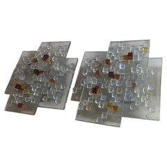 Couple Wall Sconces by Albano Poli for Poliarte, Faceted Murano Glass, 68's