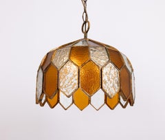 Albano Poliarte Brutalist pendant lamp by Longobard, Italy, 1970s