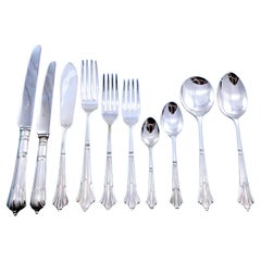 Used Albany by Arthur Price Silverplated Flatware Set Service for 8 Dinner 90 pieces