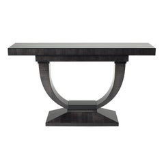 Davidson's Art Deco Albany Console Table, in Sycamore Black with Polished Nickel