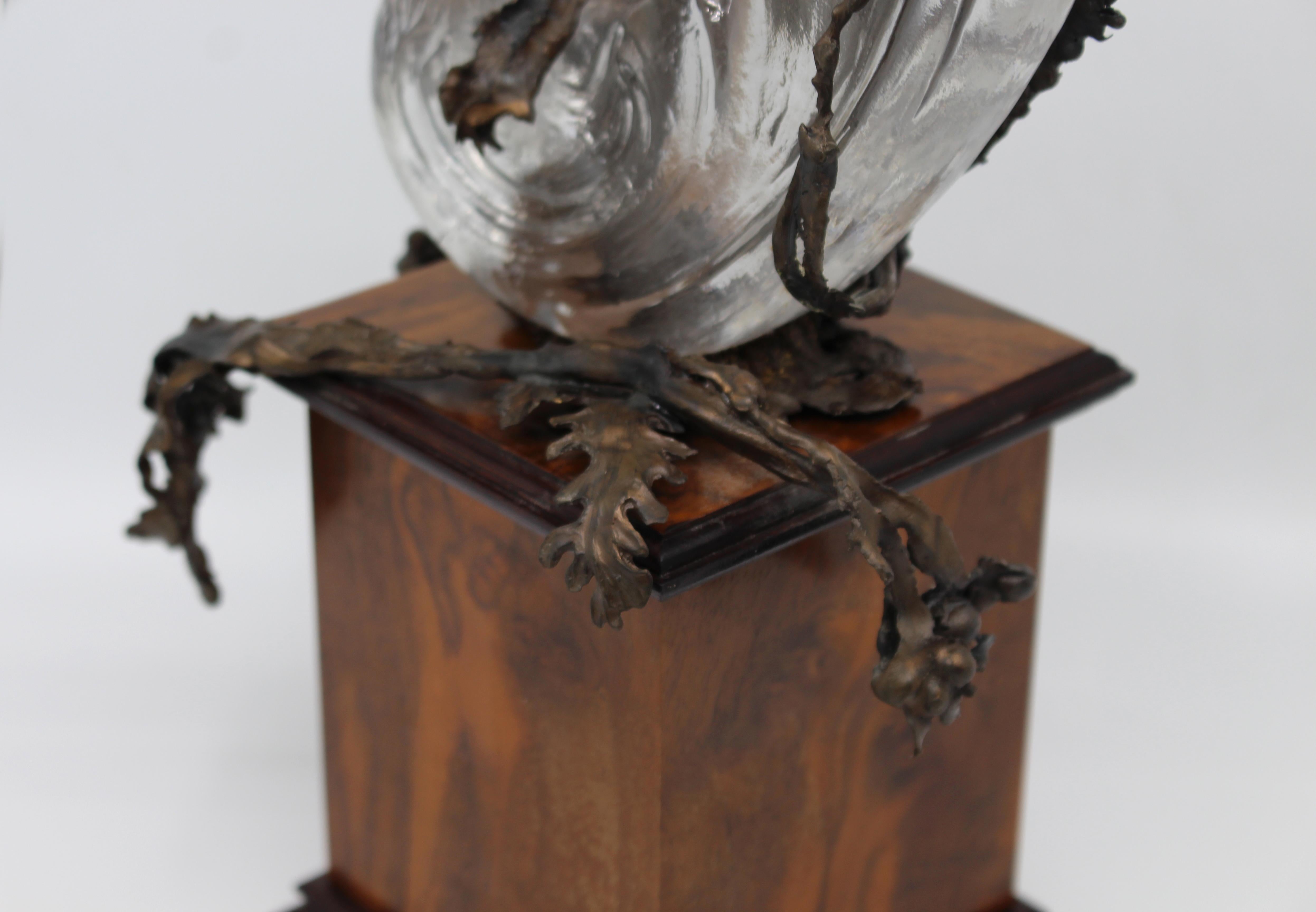 Albany Limited Edition Kittiwake Sculpture Porcelain on Bronze and Rock Crystal For Sale 5