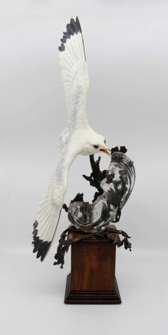 Albany Limited Edition Kittiwake Sculpture Porcelain on Bronze and Rock Crystal