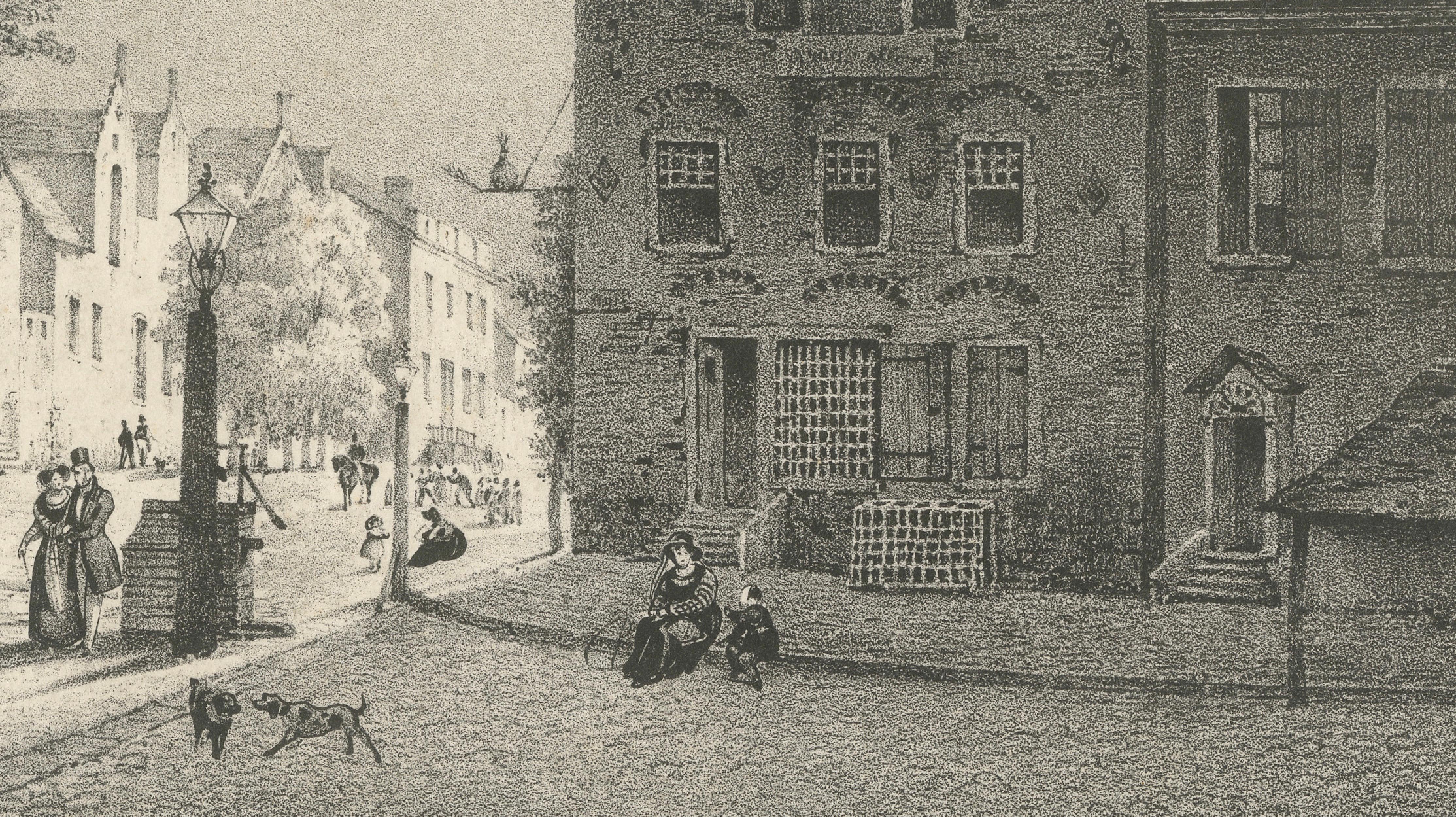 Albany, New York Street View, Original Lithograph after Tirpenne, c. 1840