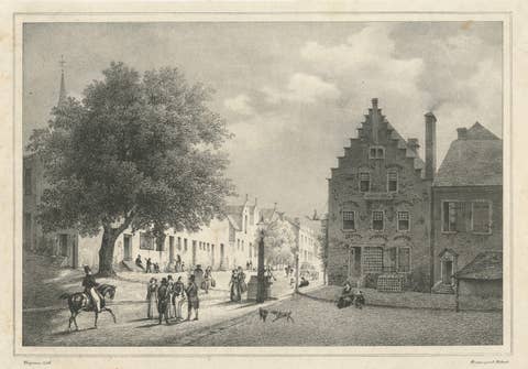Albany, New York Street View, Original Lithograph after Tirpenne, c. 1840