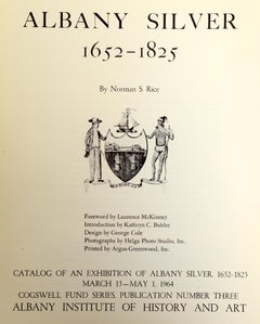 Albany Silver 1652-1825 by Norman Rice, First Edition