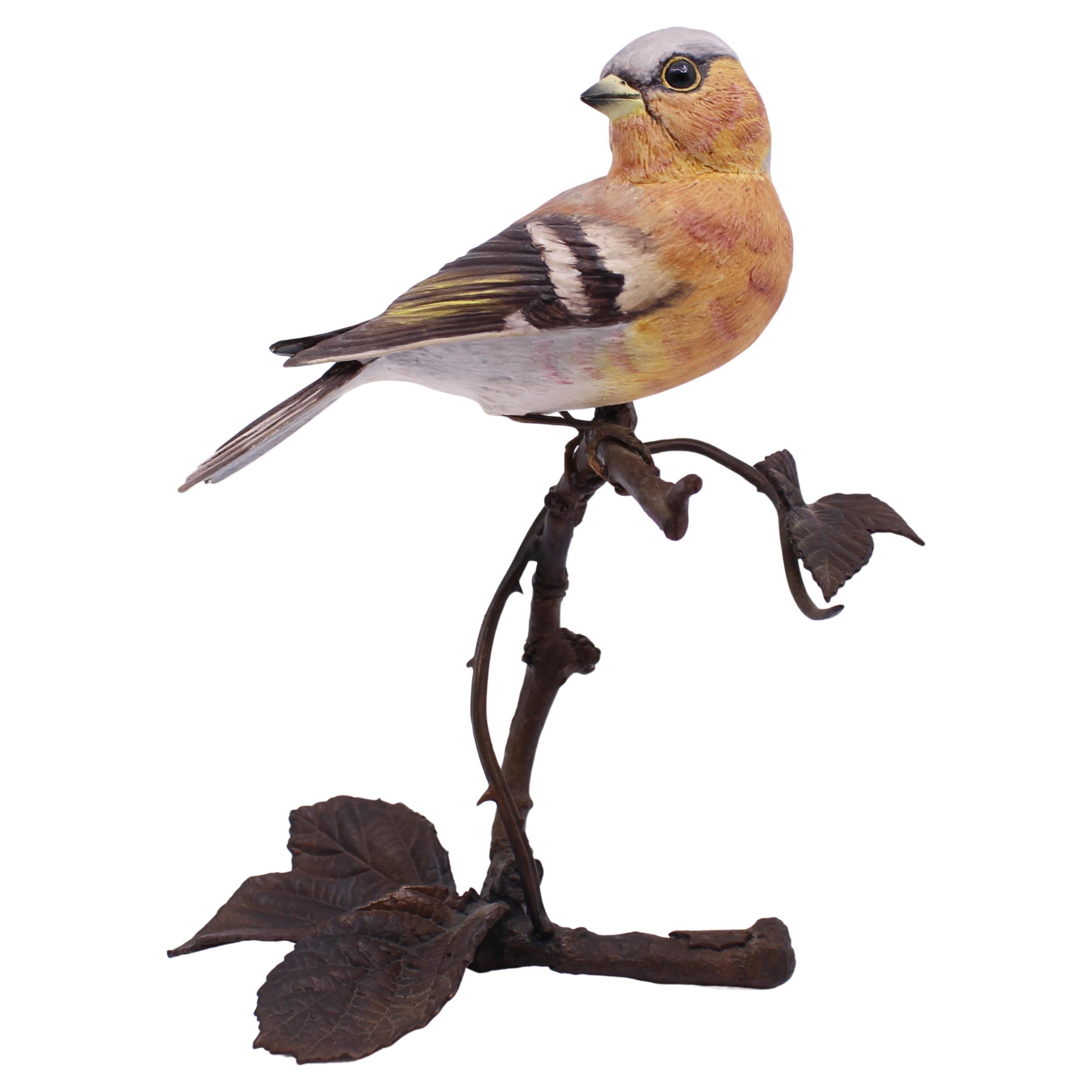 Albany Worcester County Birds Porcelain & Bronze Chaffinch For Sale