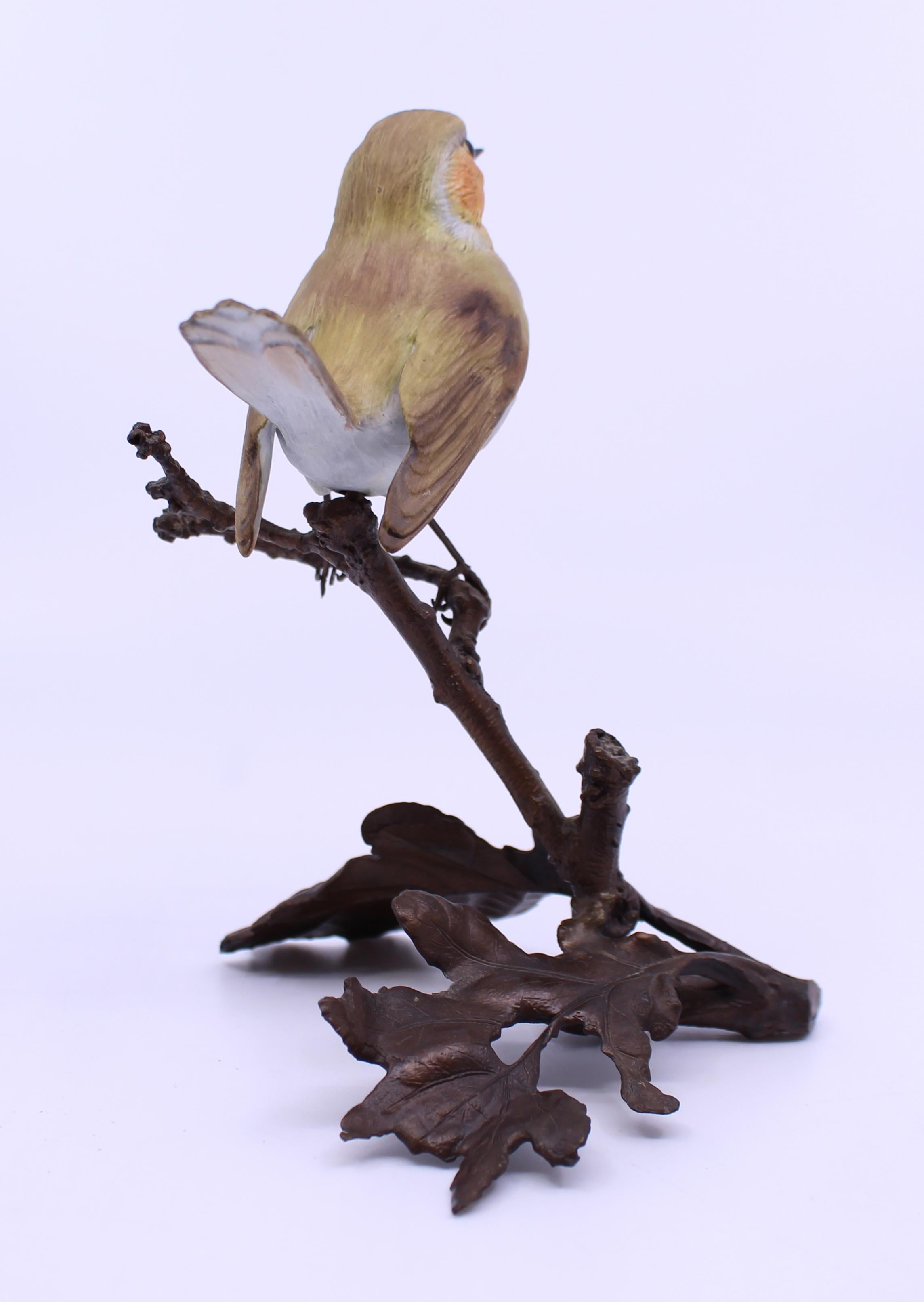 British Albany Worcester County Birds Porcelain & Bronze Robin
