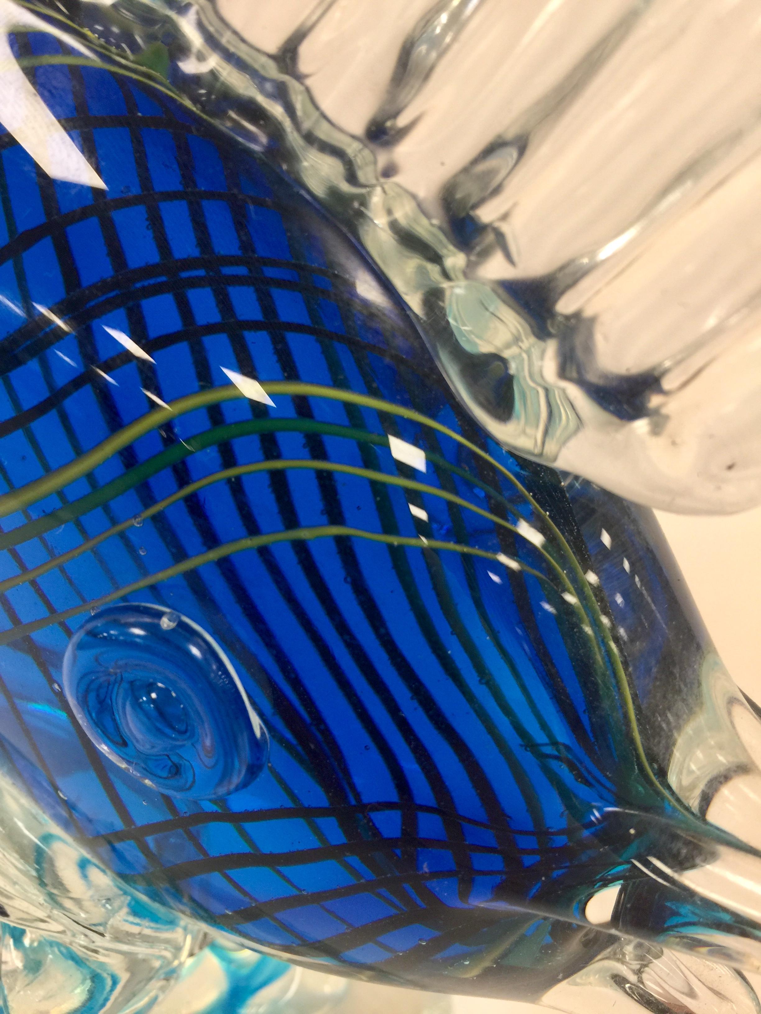 Albarelli 1950 multi-color fish in Murano glass with filigree.