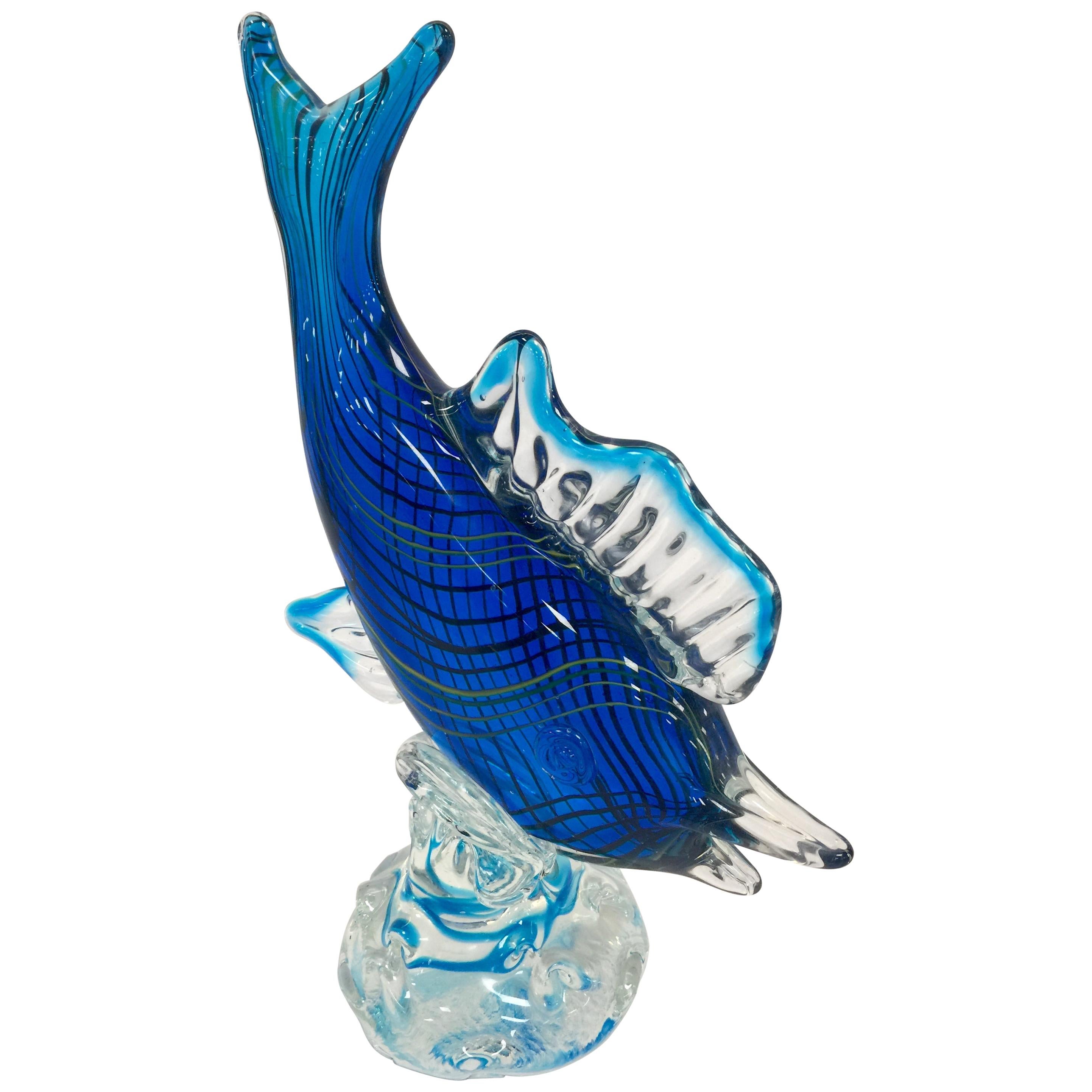 Albarelli 1950 Multi-Color Fish in Murano Glass with Filigree For Sale
