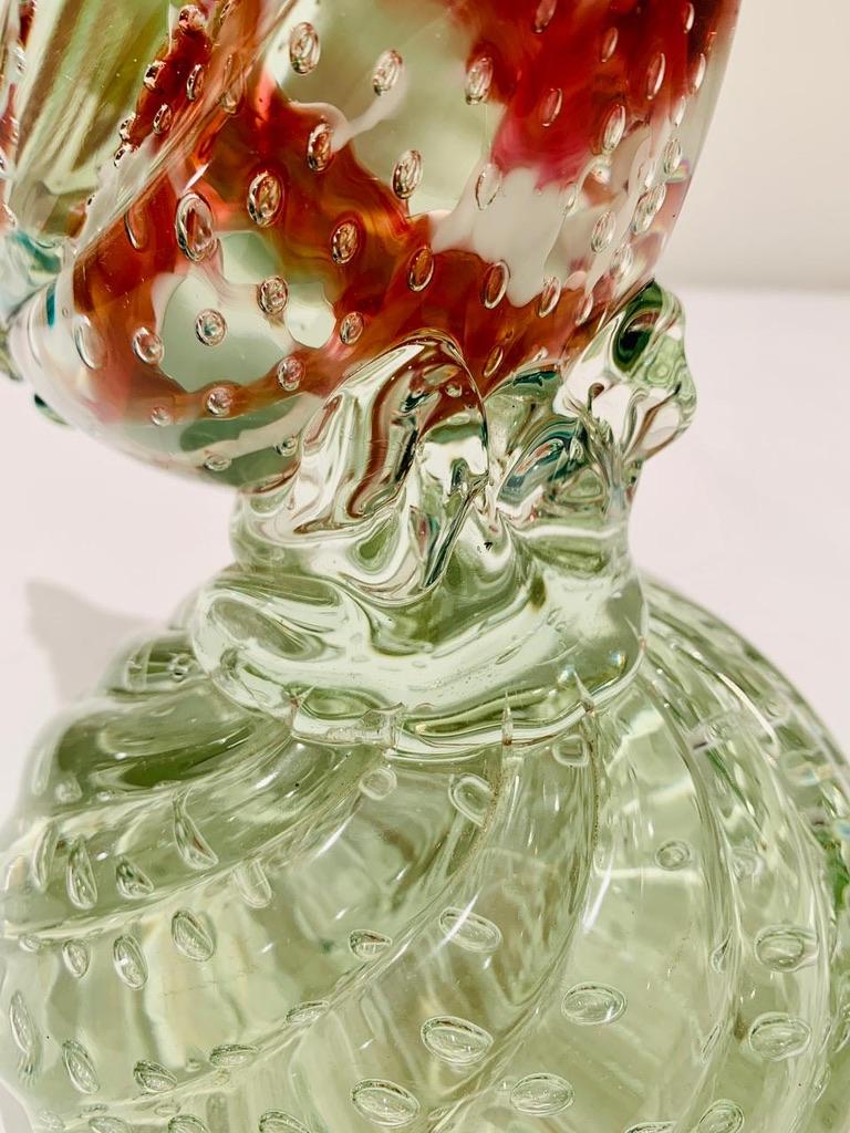 Albarelli Murano glass multicolor with bubbles circa 1950 cock. For Sale 4
