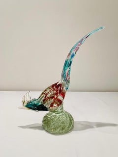 Albarelli Murano glass multicolor with bubbles circa 1950 cock.