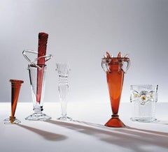 Albaret-Vase aus mittelgroßem Glas mit Bernsteindetails von Borek Sipek für Driade