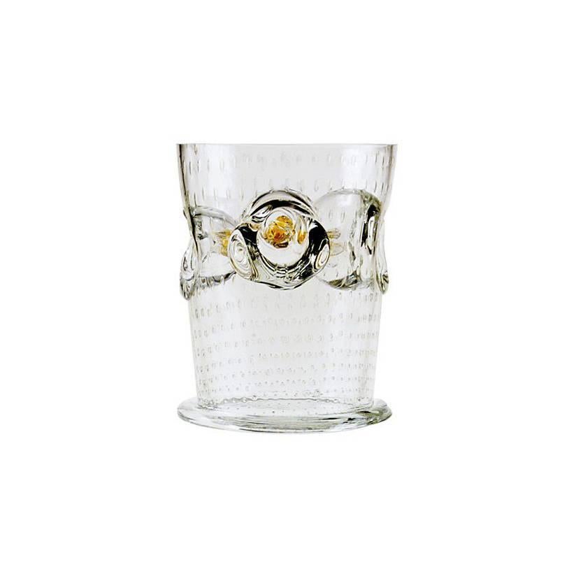Albaret Medium Glass Vase with Amber Detail by Borek Sipek for Driade For Sale