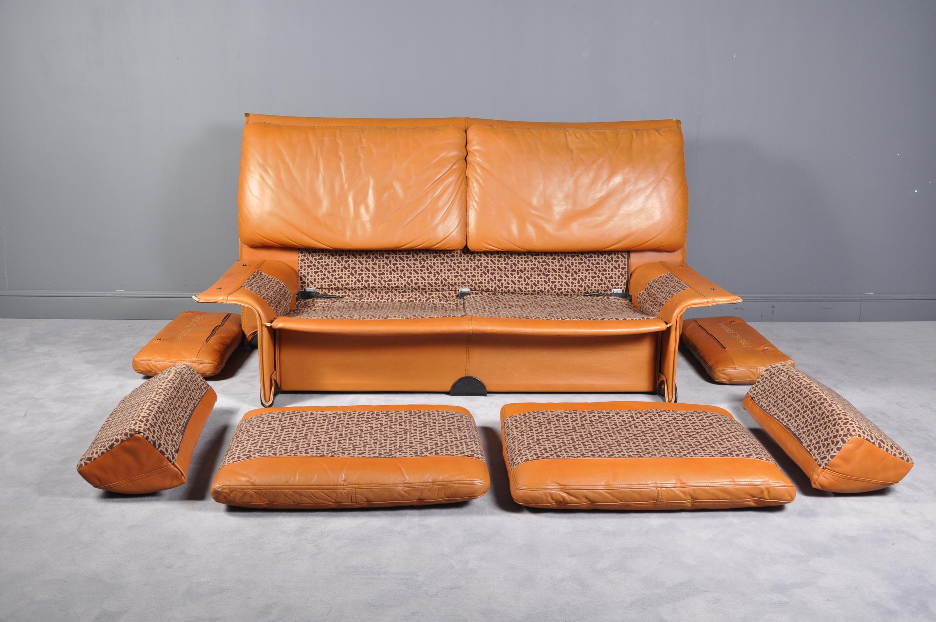 Albatros Leather Set Sofa by Ammannati and Vitelli for Brunati, Italy, 1976 1