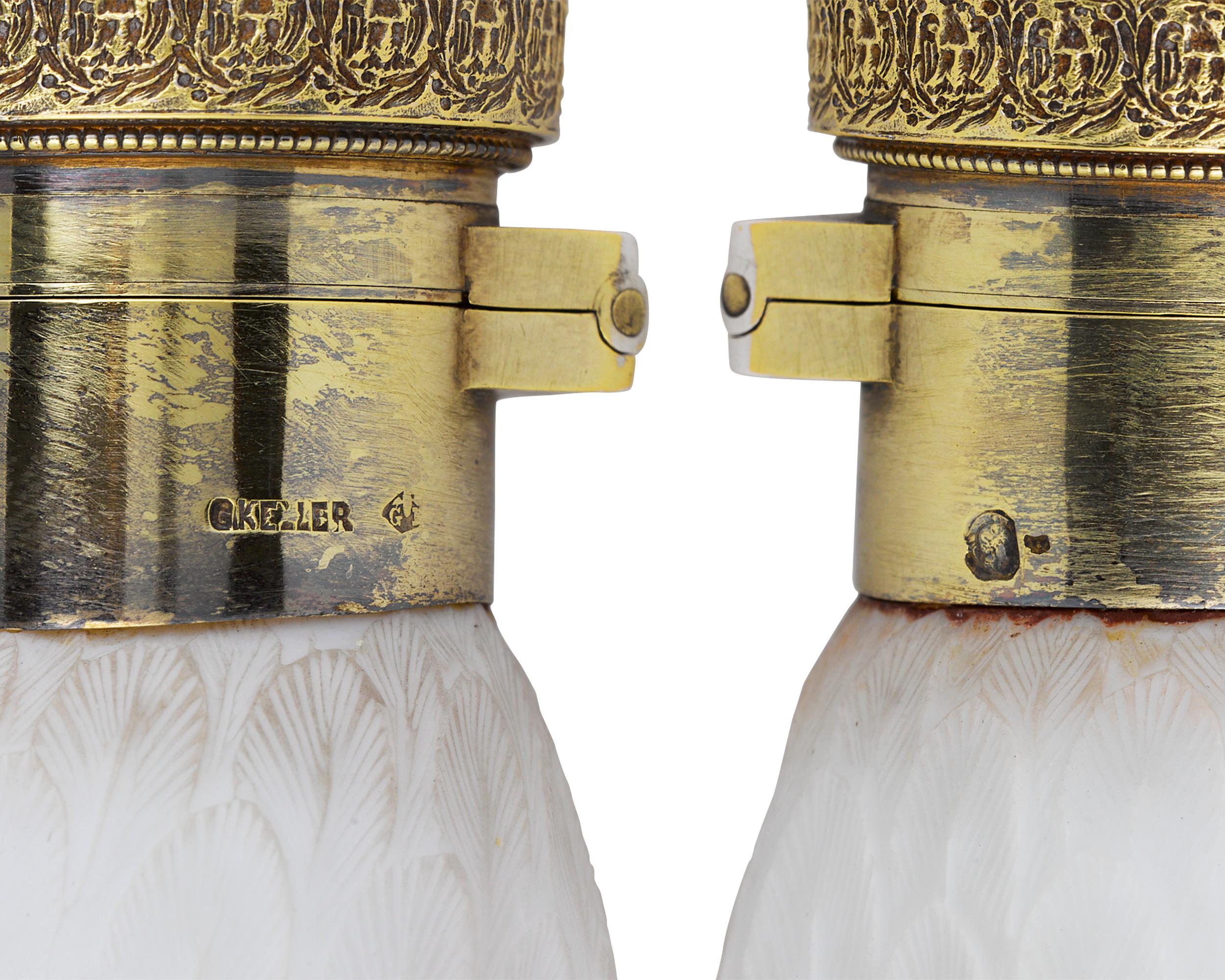English Albatross Cameo Glass Perfume by Thomas Webb & Sons For Sale