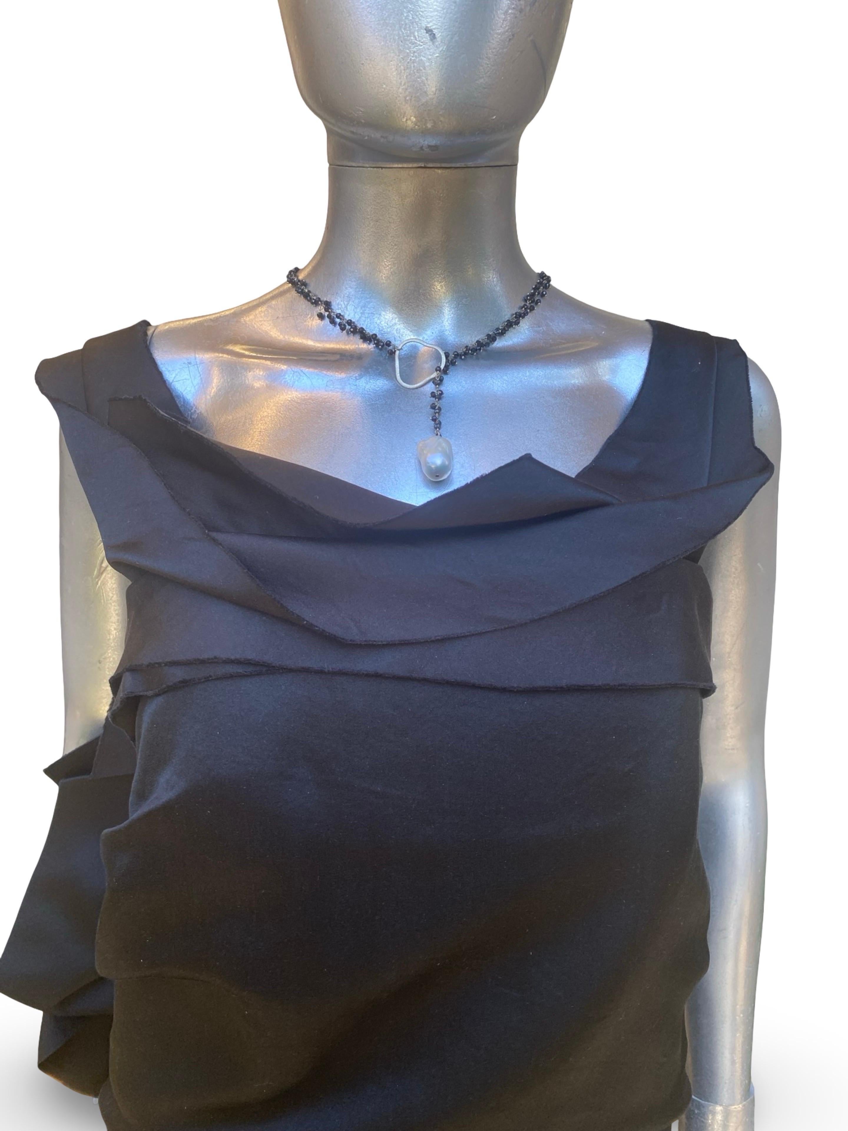 Alber Elbaz für Lanvin Hiver 2020 Schwarz Origami Drape RARE Runway Kleid Größe 42 im Angebot 5