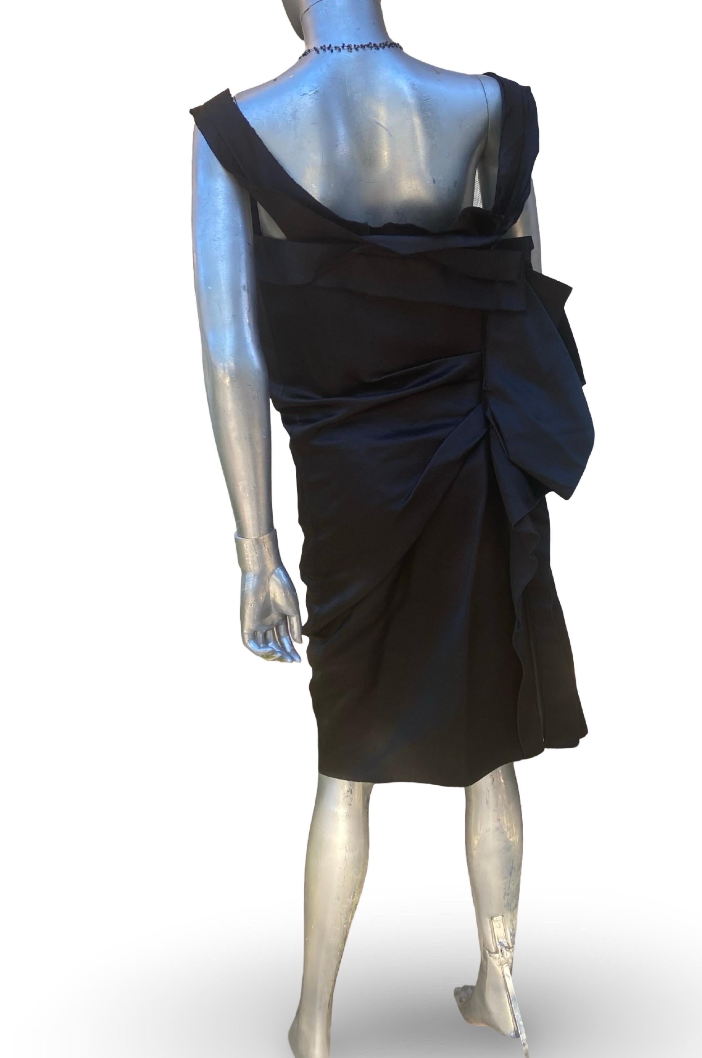 Alber Elbaz für Lanvin Hiver 2020 Schwarz Origami Drape RARE Runway Kleid Größe 42 im Angebot 9