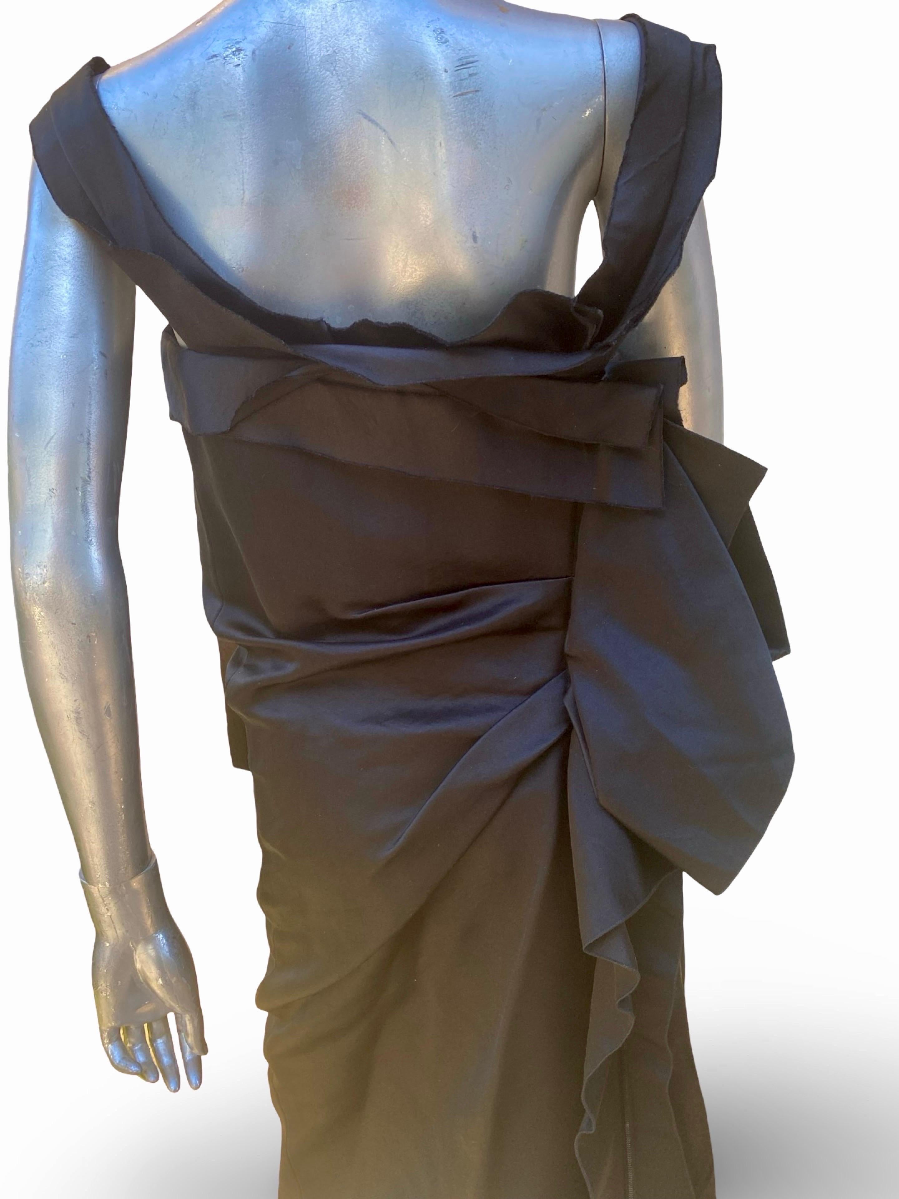 Alber Elbaz für Lanvin Hiver 2020 Schwarz Origami Drape RARE Runway Kleid Größe 42 im Angebot 11