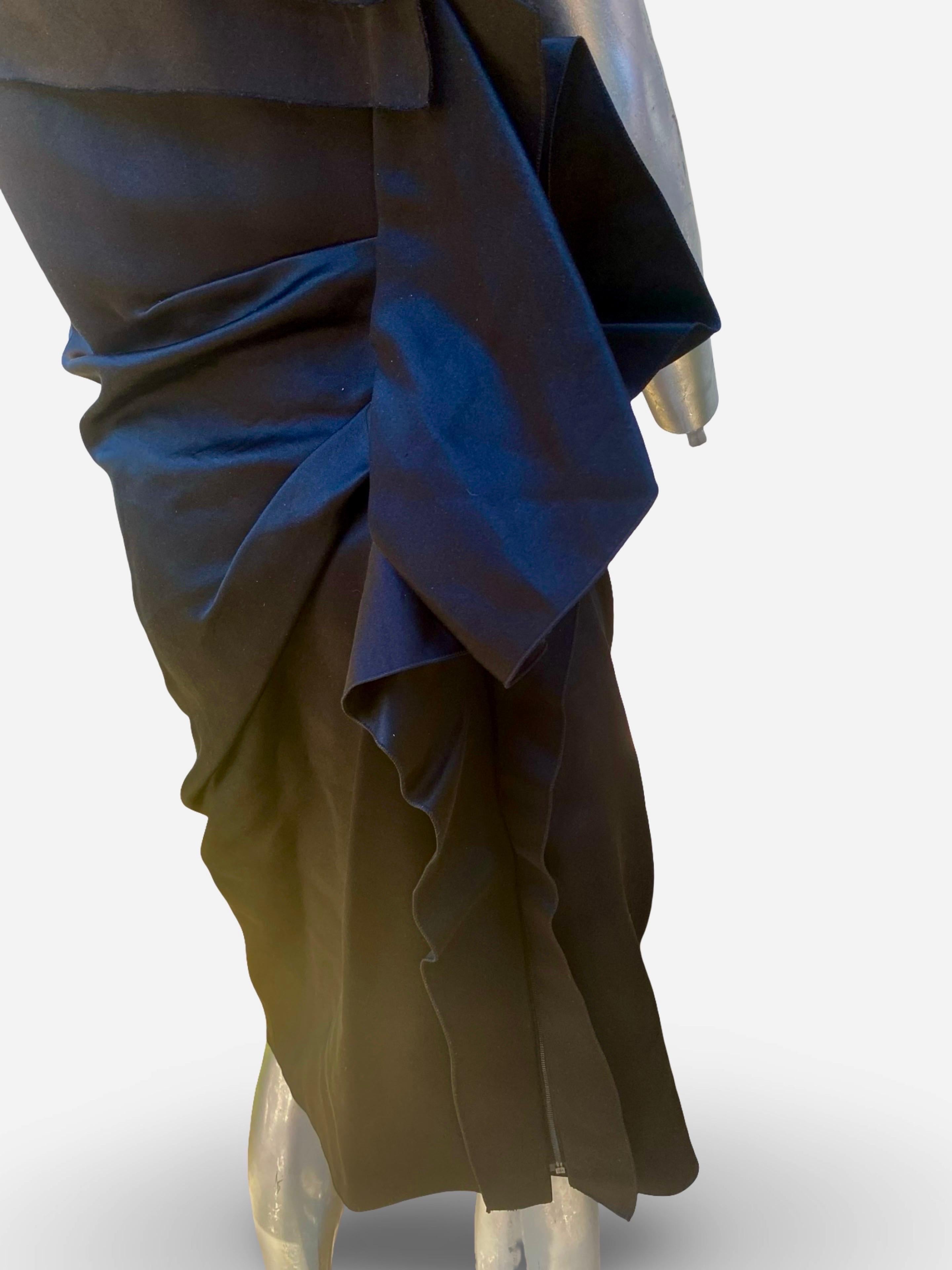 Alber Elbaz für Lanvin Hiver 2020 Schwarz Origami Drape RARE Runway Kleid Größe 42 im Angebot 13