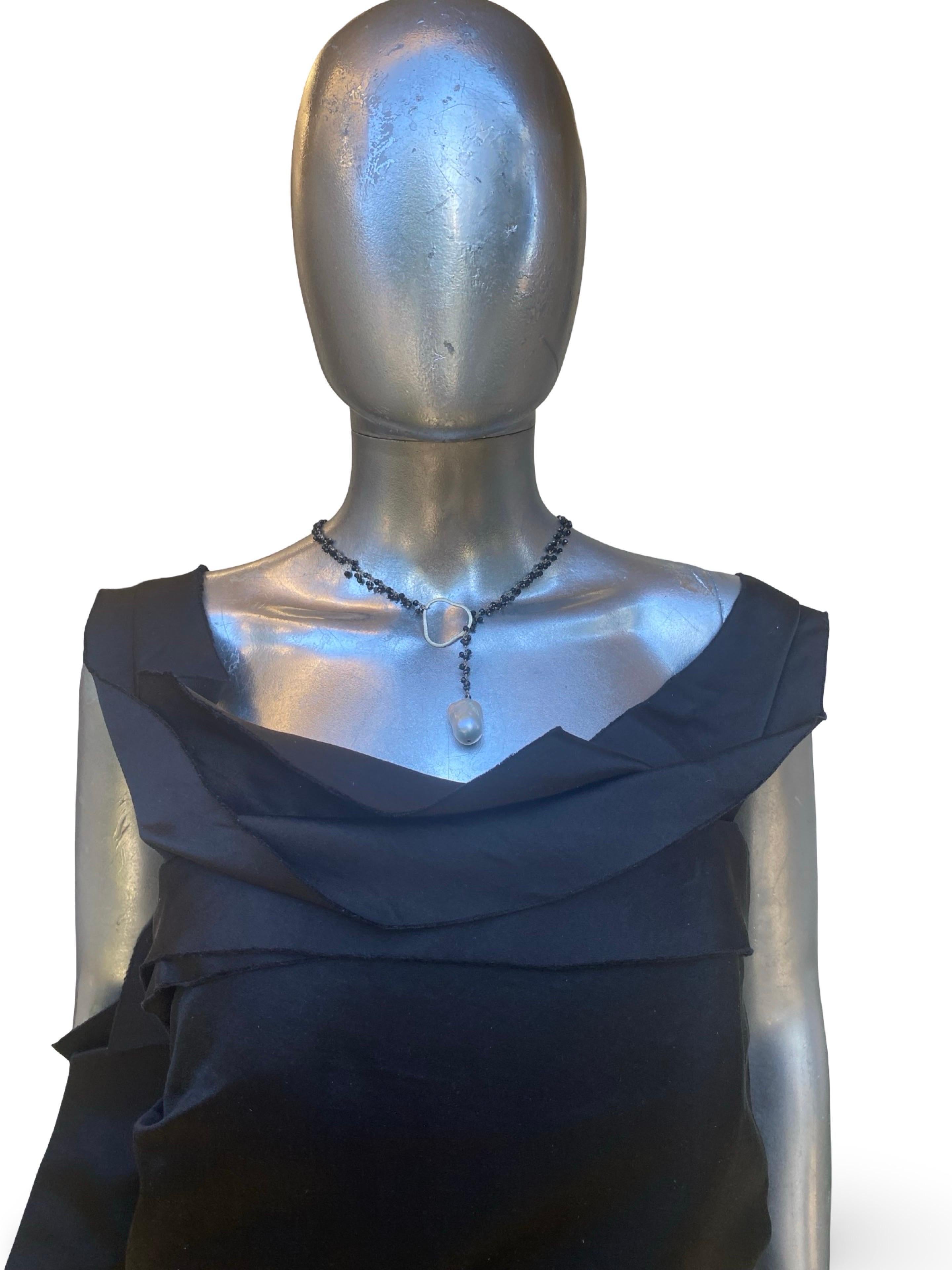 Alber Elbaz für Lanvin Hiver 2020 Schwarz Origami Drape RARE Runway Kleid Größe 42 im Angebot 2