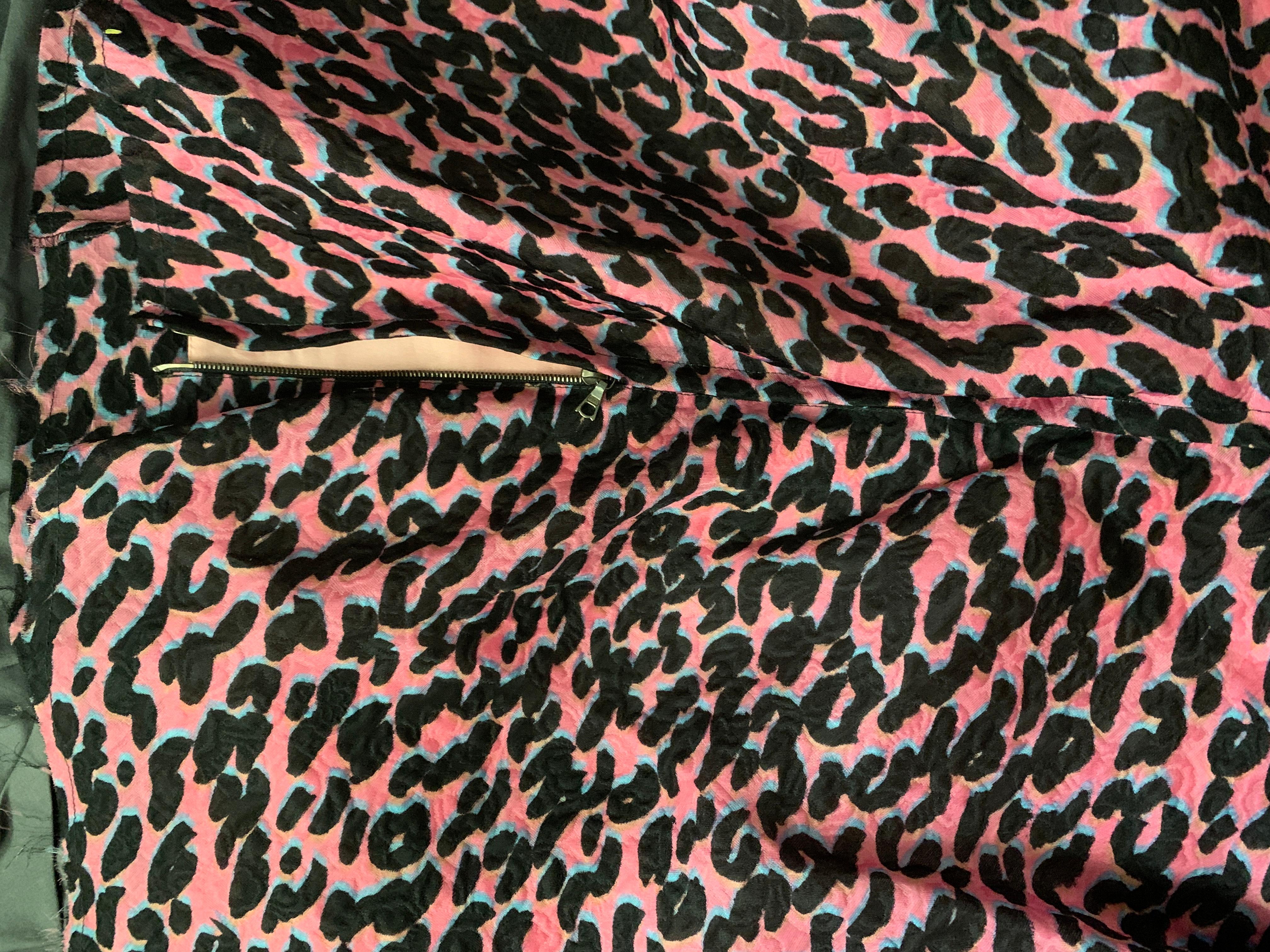 Alber Elbaz for Lanvin Rare Runway Pink Leopard Strapless Dress Size EU38 US4/6 en vente 6